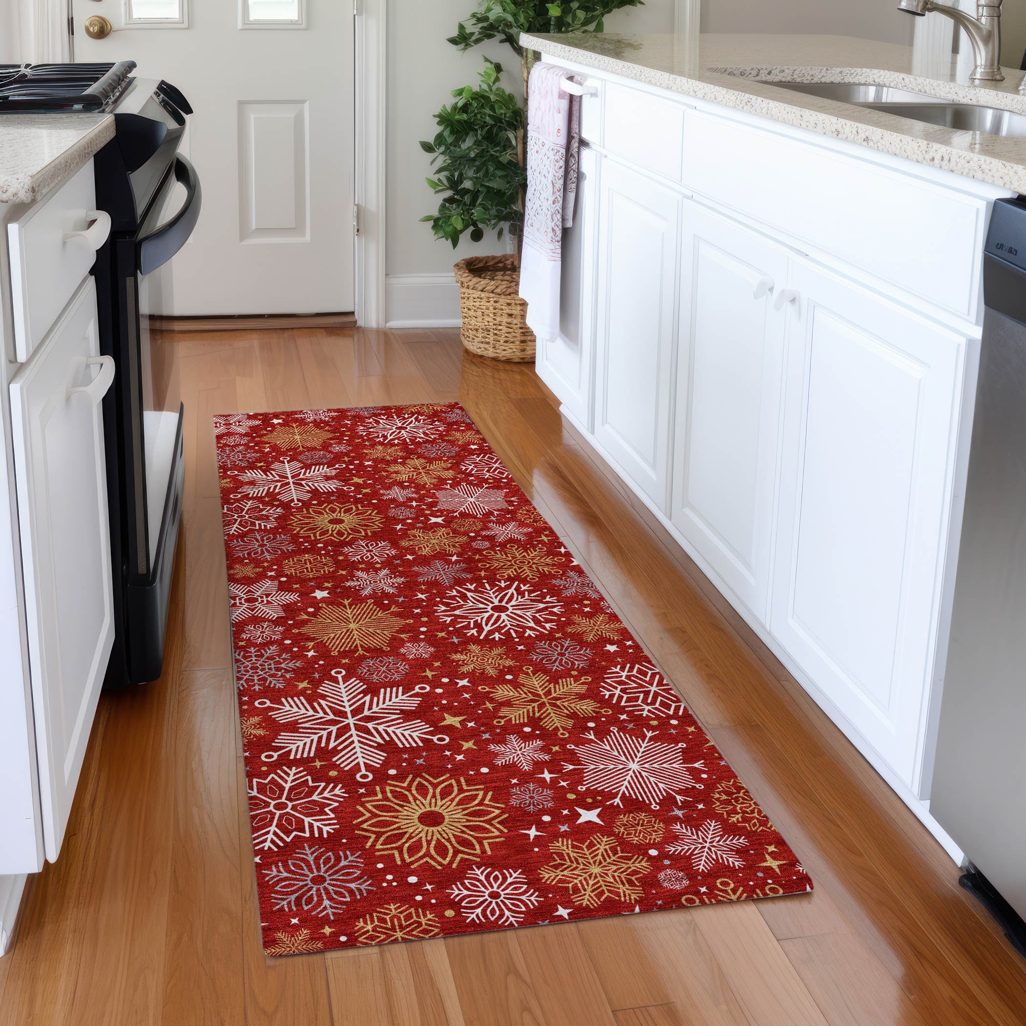 Addison Rugs ACN1823RD2X8 Chantille ACN1823RD 2 x 7 (ft) Loomed Polyester Red Rectangular Indoor/Outdoor Machine washable Area rug