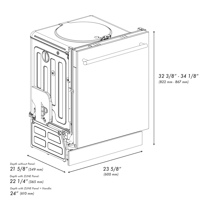 ZLINE 18 Dishwasher w/ Modern Handle, Durasnow (DW-SN-18)