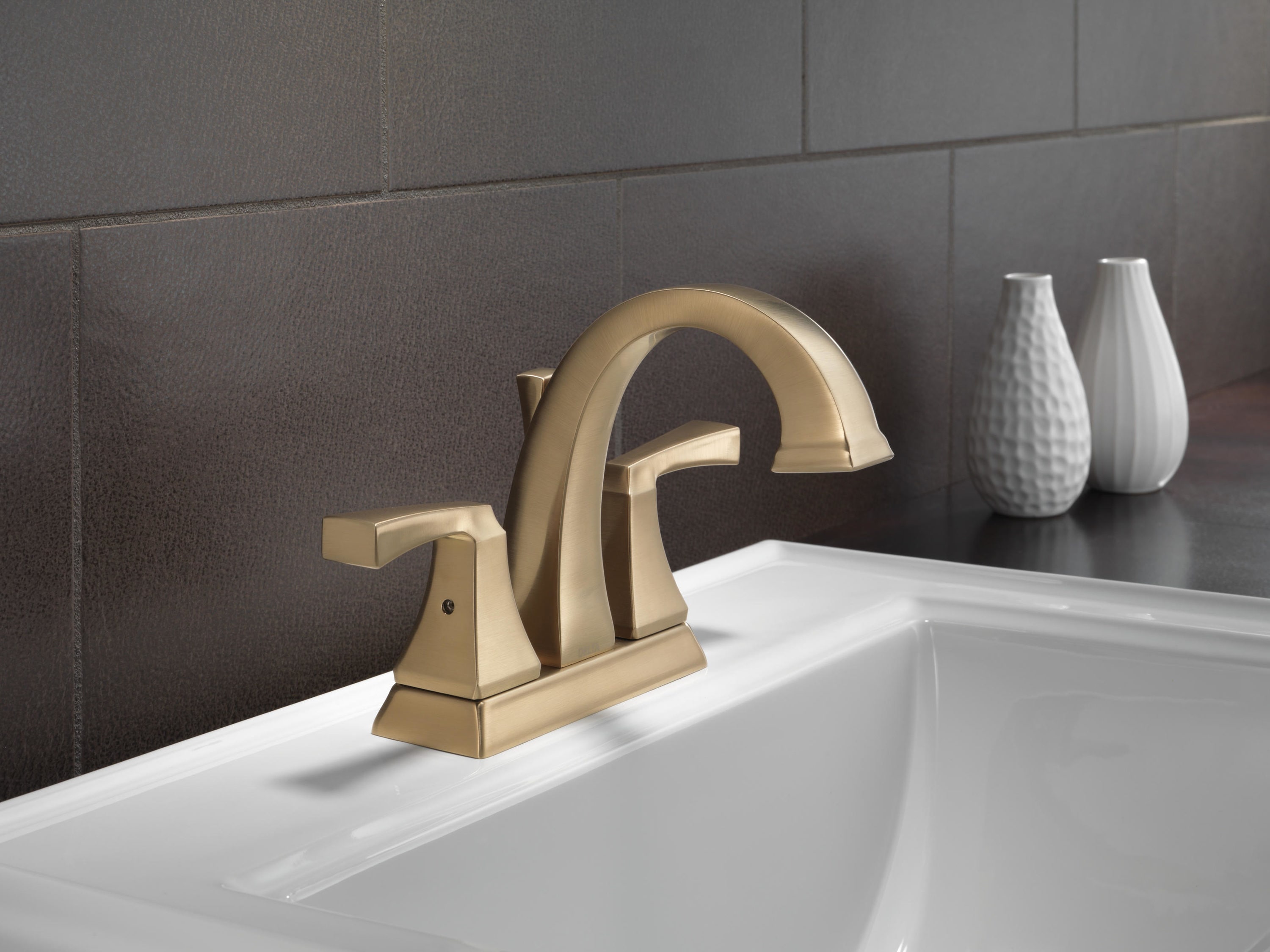 Modern Elegance 4" Centerset Brass Bathroom Faucet in Champagne Bronze