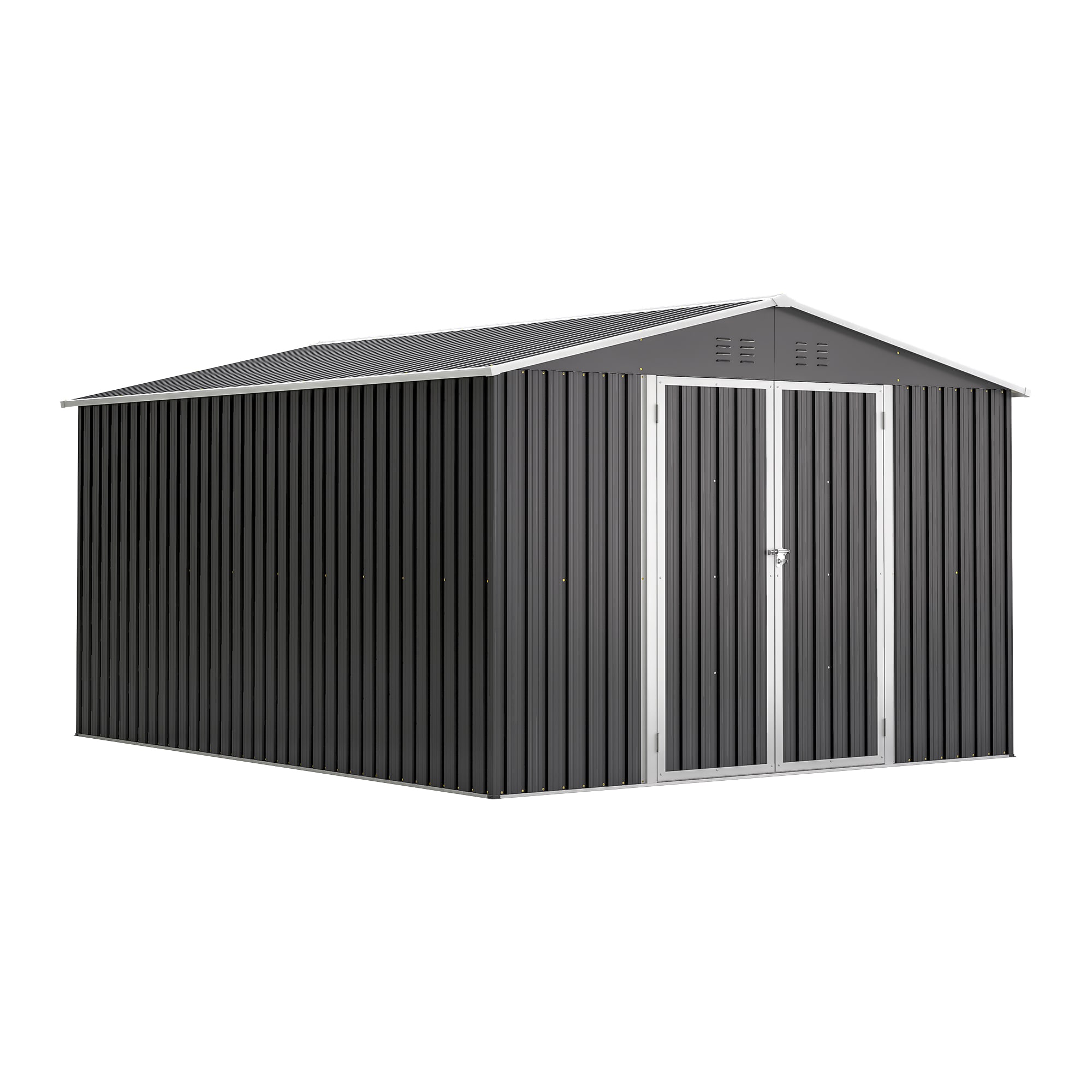 Kahomvis CX-2QP211-24 10-ft x 12-ft Aluminum Metal Storage Shed