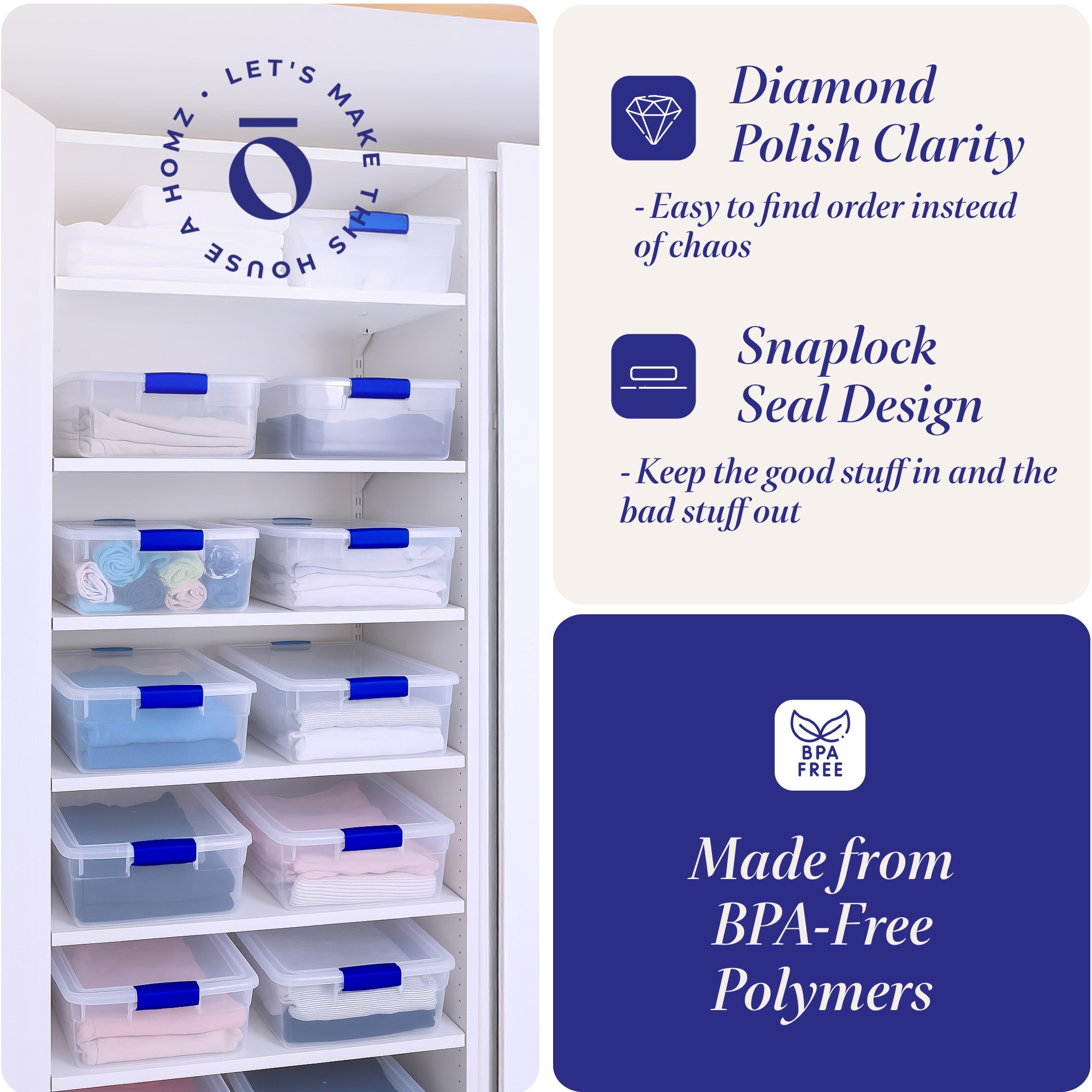 Homz Products 294021 Plastic-Storage-Totes - View #4