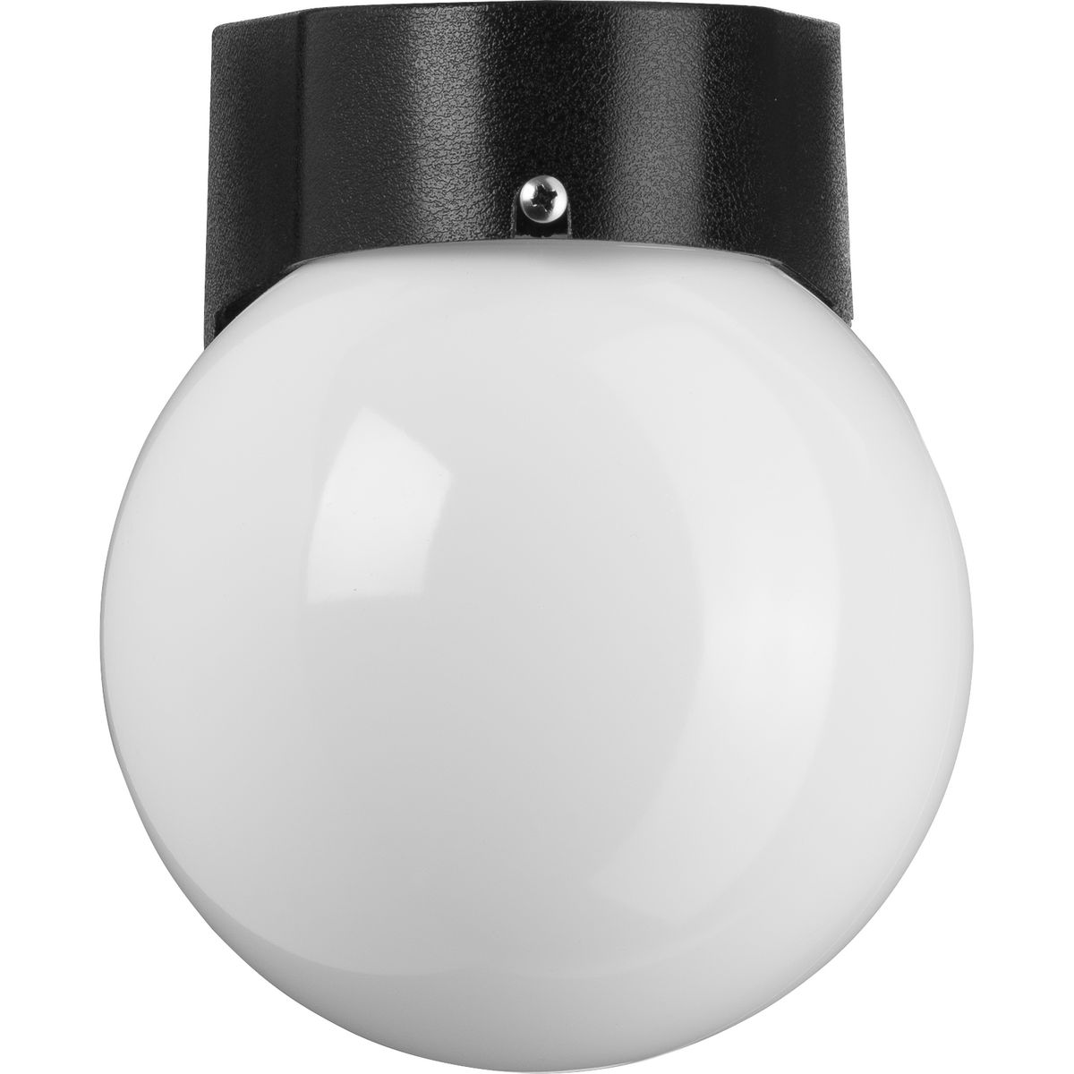 Black Polycarbonate 6-Inch Globe Outdoor Wall Lantern