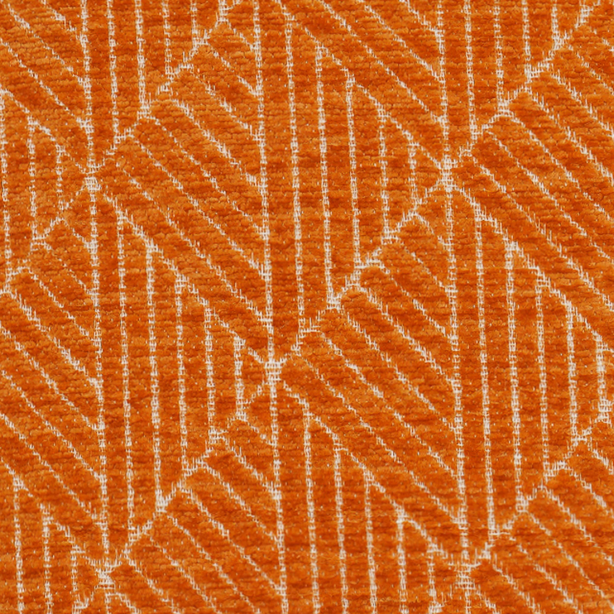 Bronze Orange Geometric Chenille Square Throw Pillow 18" x 18"