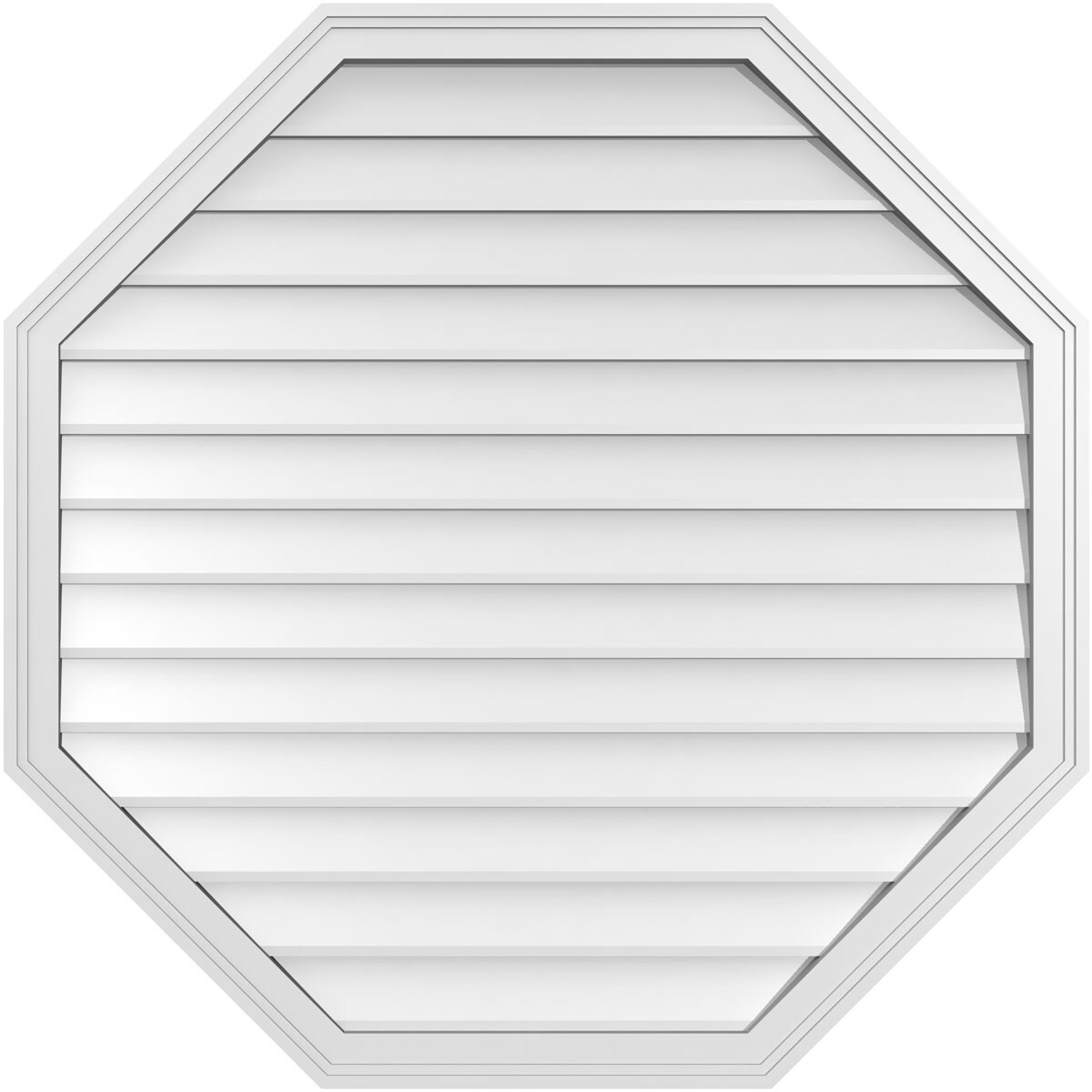 Ekena Millwork GVPOC40X4002SN 40-Inches x 40-Inches Off-white Octagon PVC Gable Louver Vent