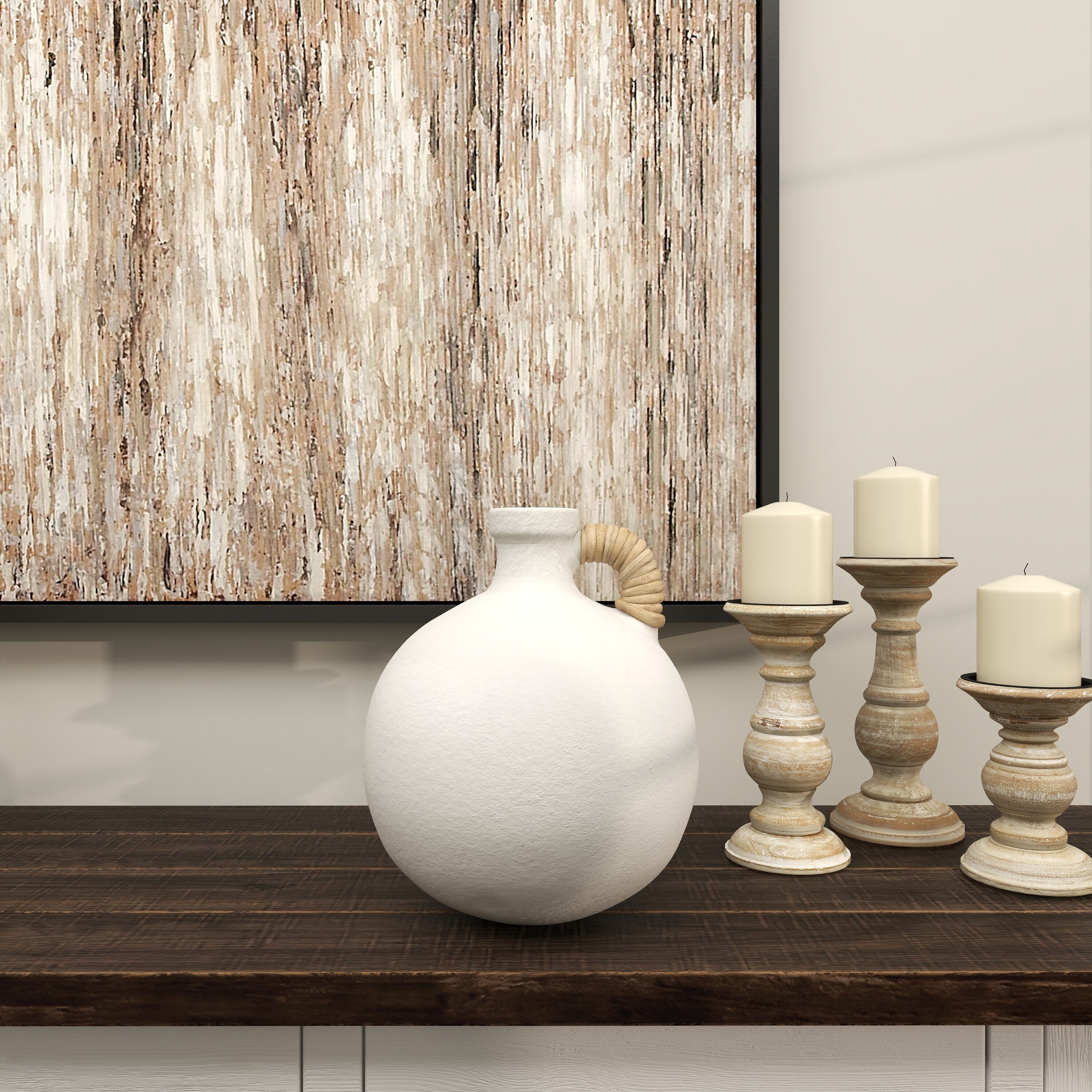 Grayson Lane 820314 White Ceramic Modern Vase