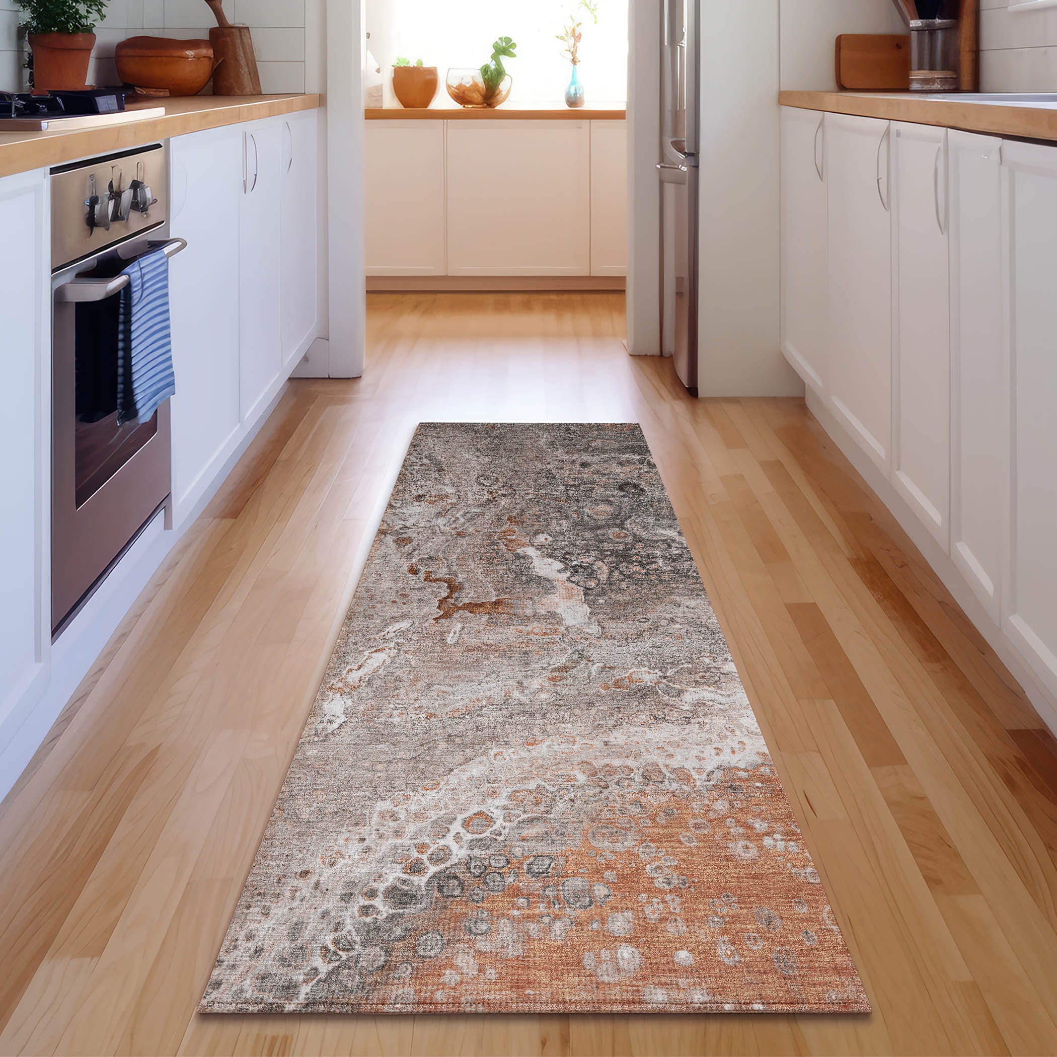 Addison Rugs AMF588TR2X8 Mayfield AMF588TR 2 x 7 (ft) Loomed Polyester Terracotta Rectangular Indoor Geometric Machine washable Area rug