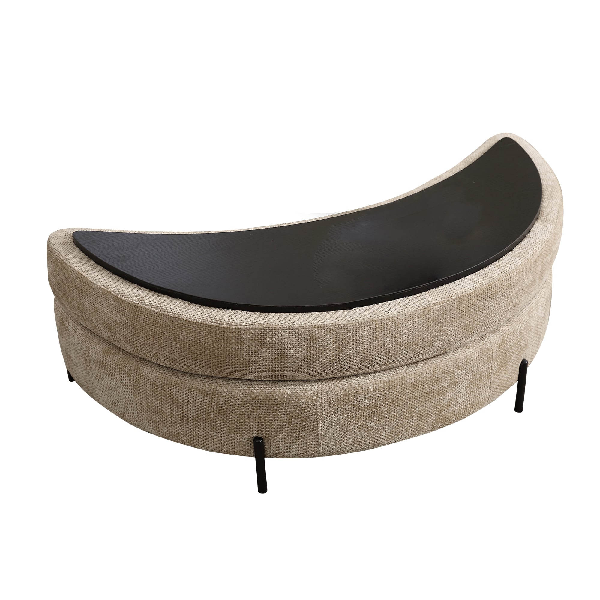 Hrinhom HC-W4004-WHEAT Modern WHEAT Crescent Storage Ottoman