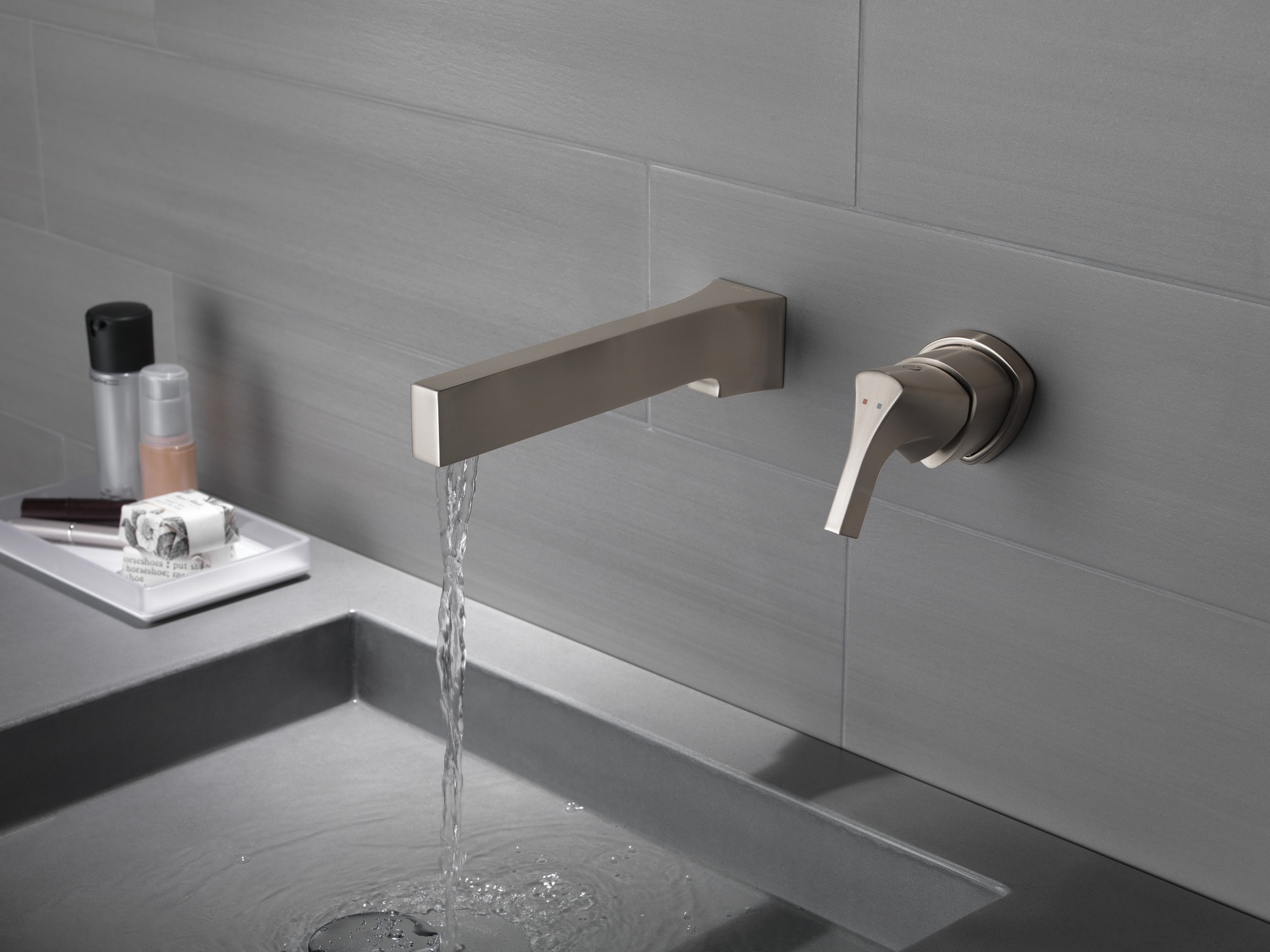 Sleek Modern Wall-Mounted Stainless Steel Bathroom Faucet