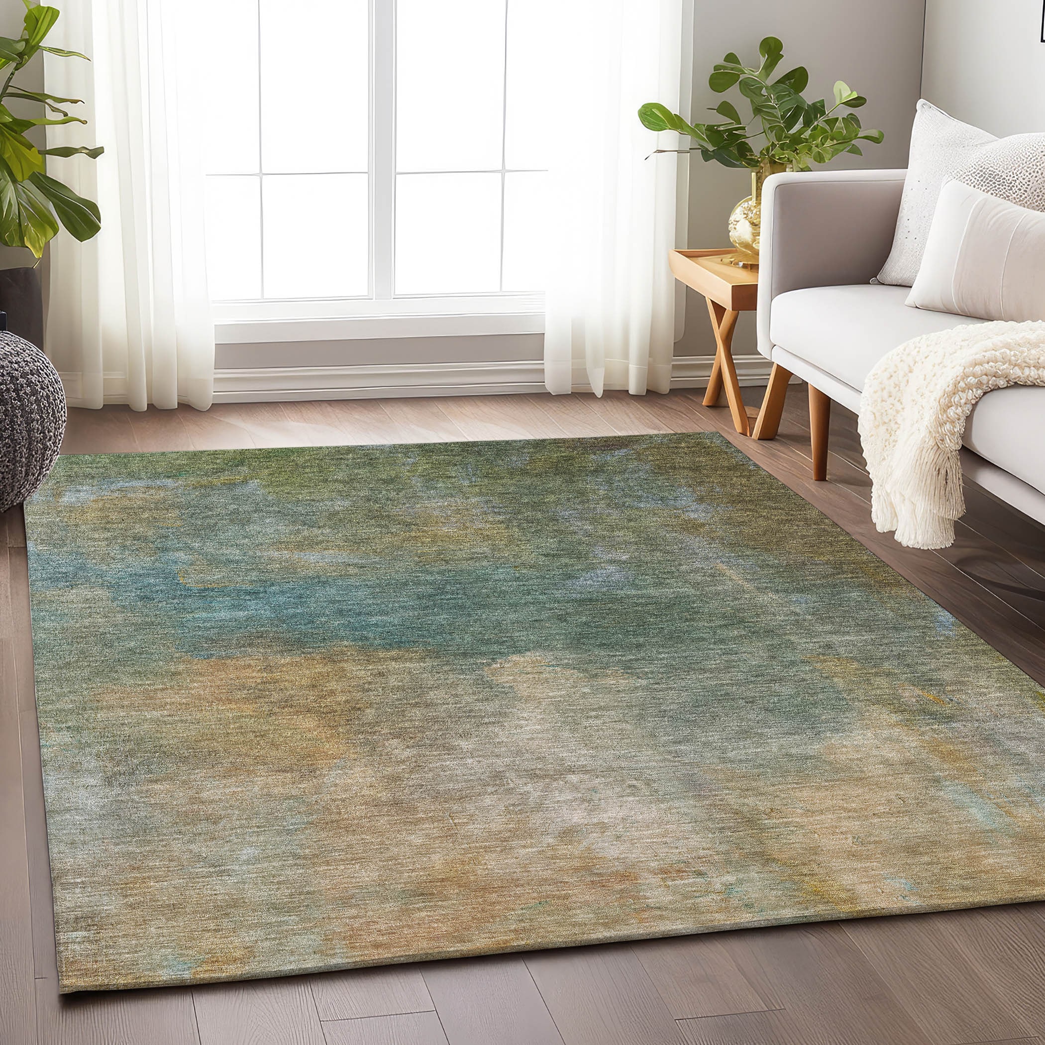 Addison Rugs ACN1073AL10X14 Chantille ACN1073AL 10 x 14 (ft) Polyester Aloe Rectangular Indoor/Outdoor Geometric Machine washable Area rug