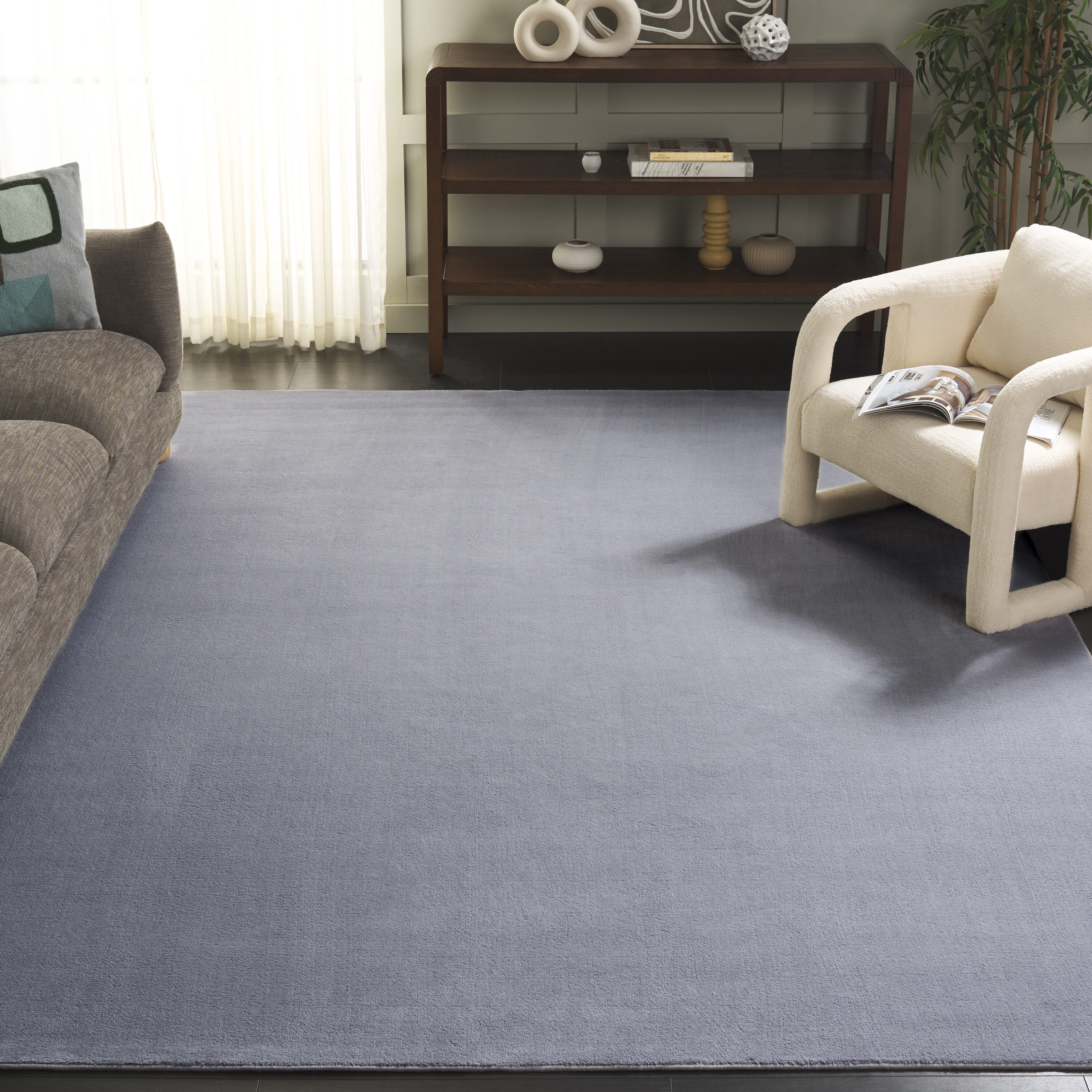 Loft 300 9 x 12 (ft) Loomed Polyester Grey Rectangular Indoor Solid Spot Clean Only Area rug