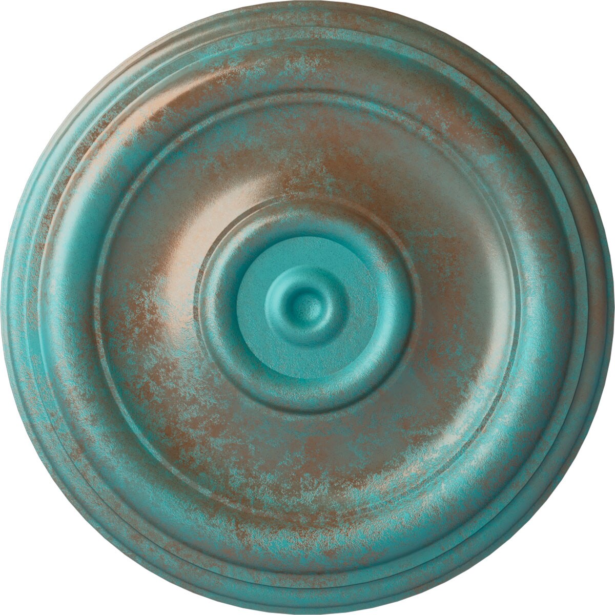 Ekena Millwork CM12TRCGS Traditional 12-in W x 12-in L Painted Copper Green Patina Polyurethane Whole Ceiling Medallion