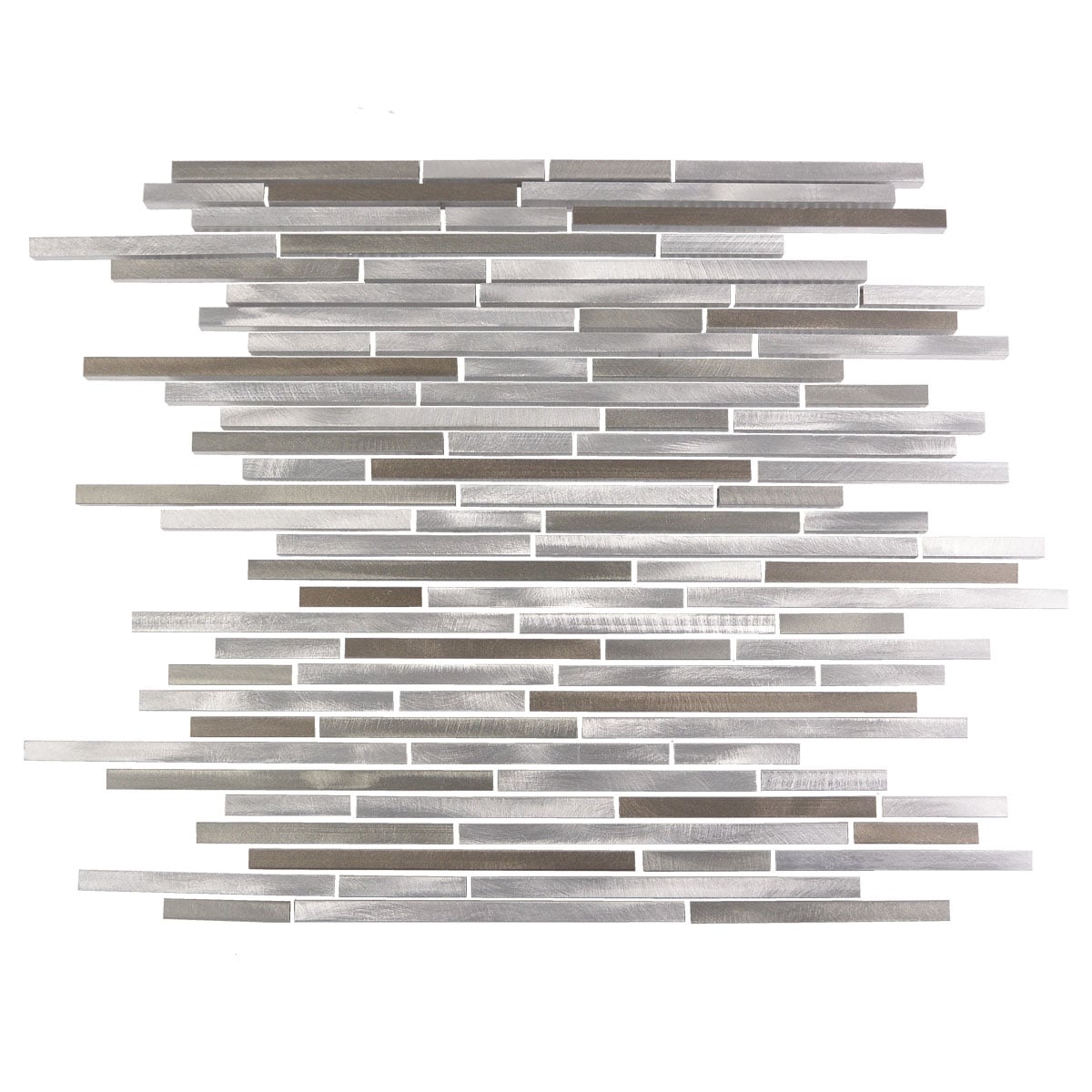 Abolos LWSCTLTLN-SF City Lights San francisco gray 12-in x 12-in Brushed Metal Brick look Linear Mosaic Wall Tile ( 10.32-sq ft Carton )