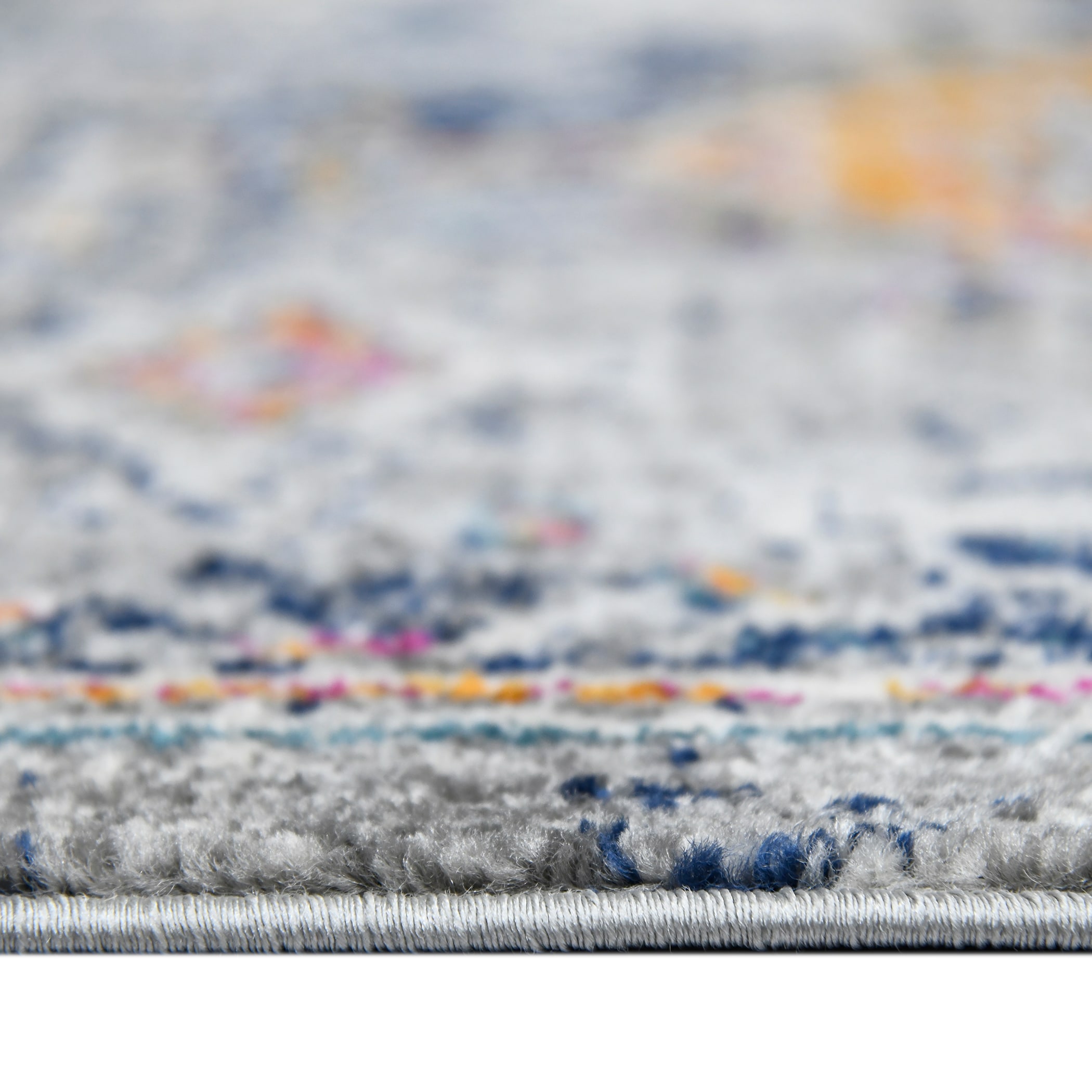 Uptown Bohemian Blue Geometric 5'3" x 7'6" Synthetic Area Rug