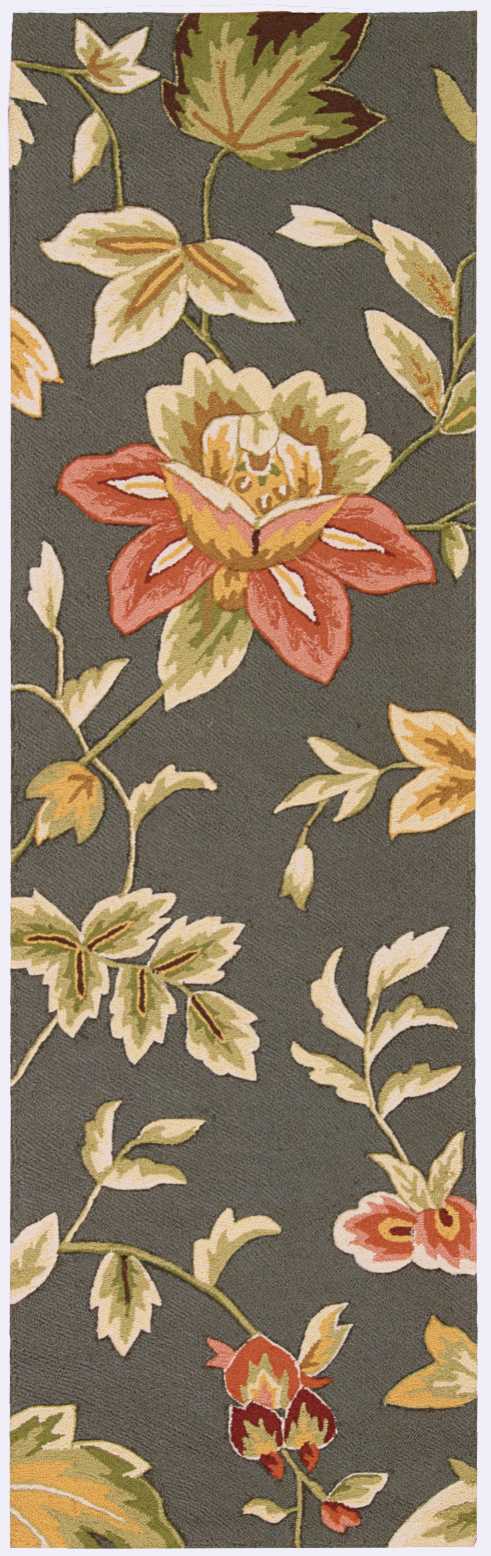 Nourison 03253 Fantasy 2 x 7 (ft) Hooked Polyester Grey Rectangular Indoor Abstract Area rug