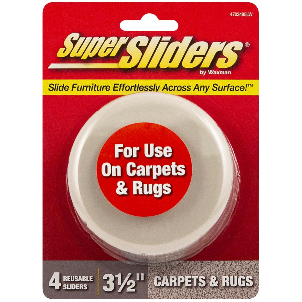 Super Sliders 2 1/2 Round Self Stick Non-Skid Gripper Pad Plastic Brown, 4  Pack 