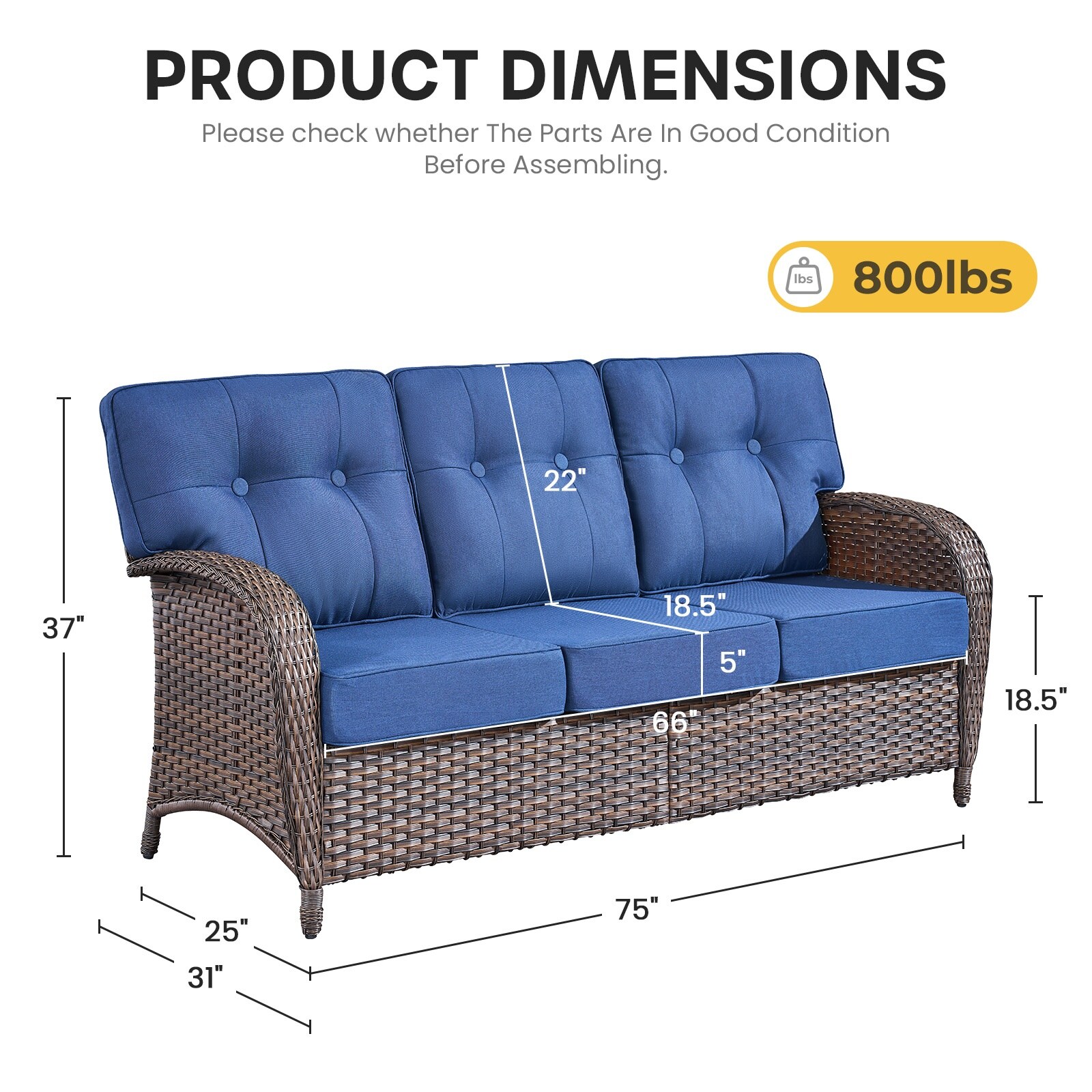 Pocassy PJTPBR13-1 Patio-Sofas-Daybeds - View #7