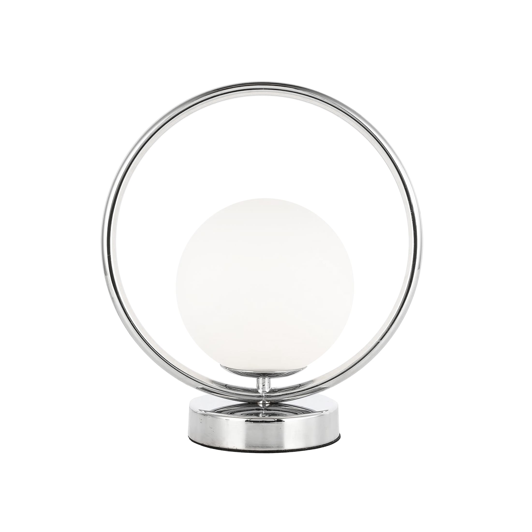 Dainolite ADR-101T-PC Adrienna 11-in Polished Chrome On/Off Switch Uplight Table Lamp with Glass Shade