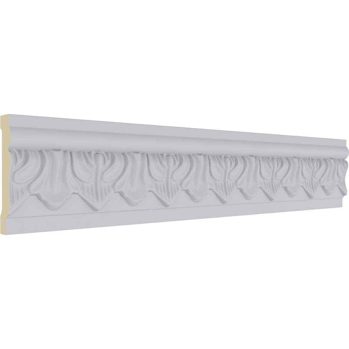 Tirana Acanthus Leaf White Polyurethane Crown Moulding 94.5"