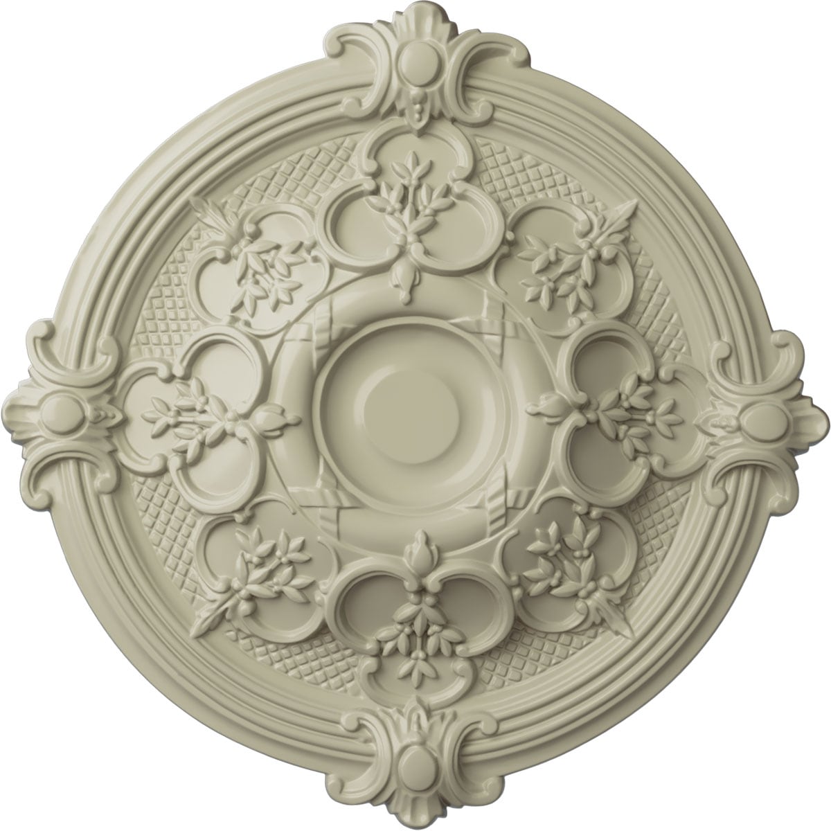 Ekena Millwork CM17HACYF Hamilton 17.375-in W x 17.375-in L Painted Clear Yellow Polyurethane Whole Ceiling Medallion