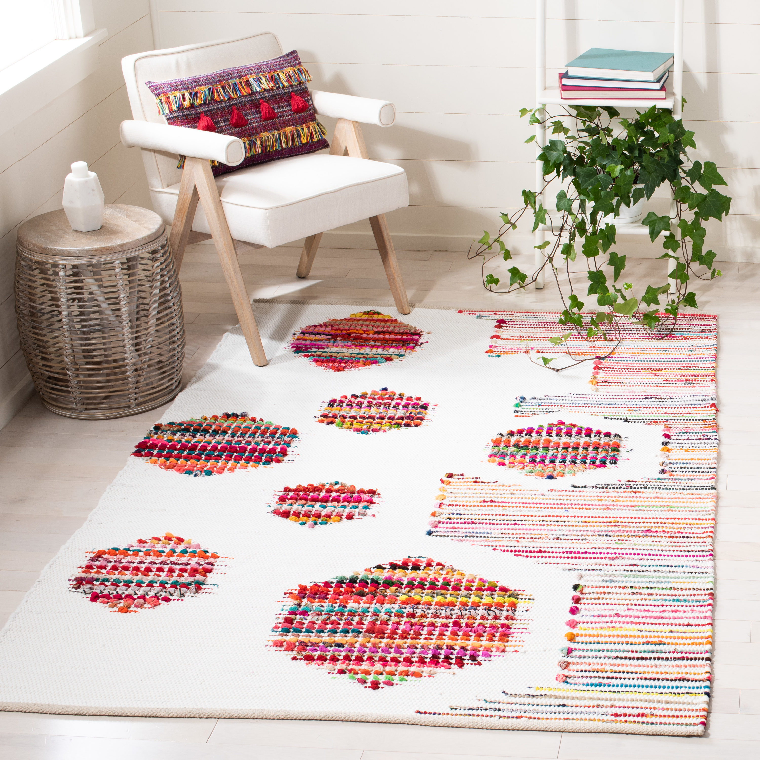 Montauk Ivory Multicolor Handwoven Cotton Area Rug