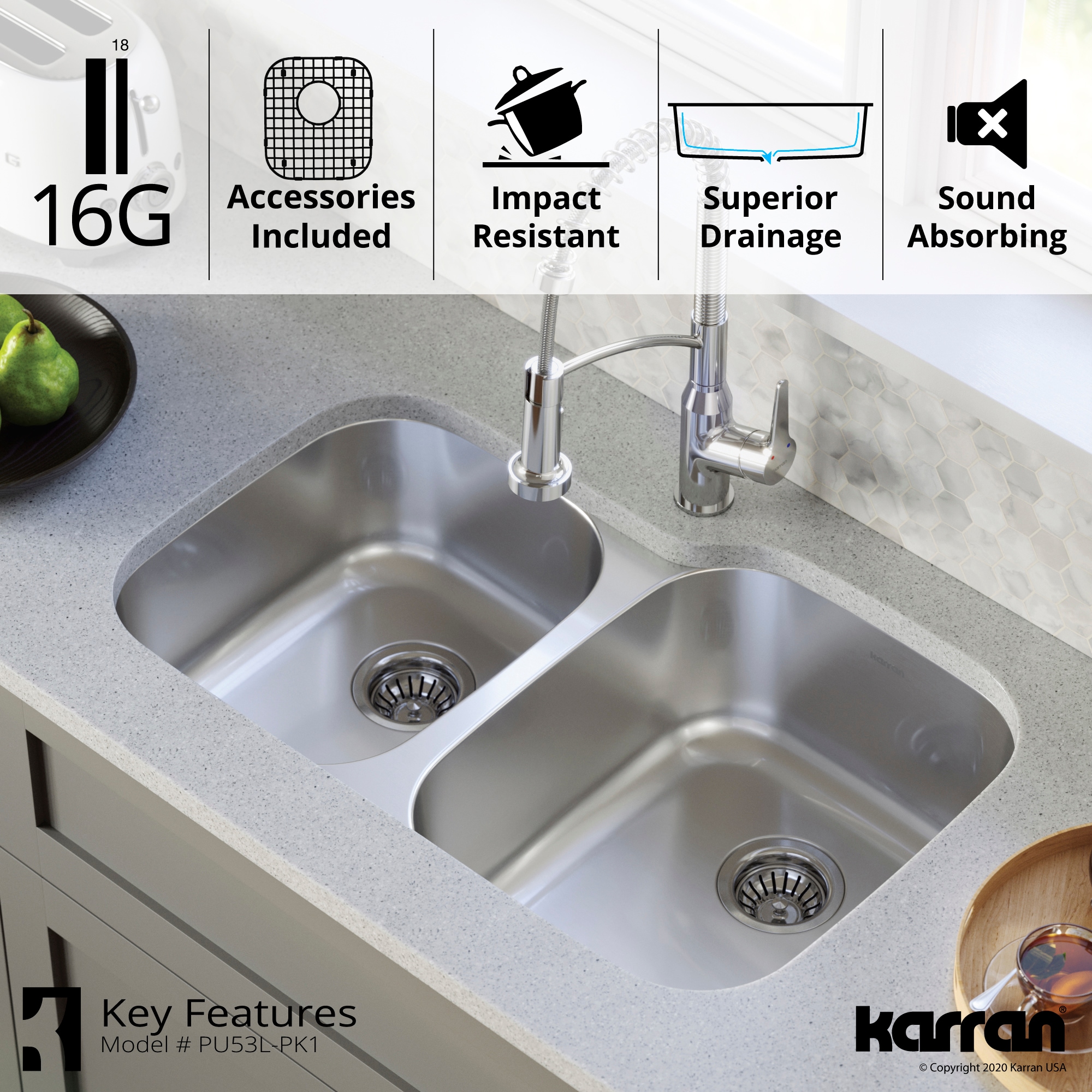 Karran PU53L-PK1 Kitchen-Sinks - View #7