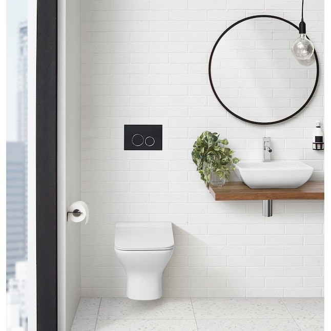 dosis Tåget Flere Swiss Madison Carre Glossy White Dual Flush Elongated Standard Height Toilet  in the Toilets department at Lowes.com