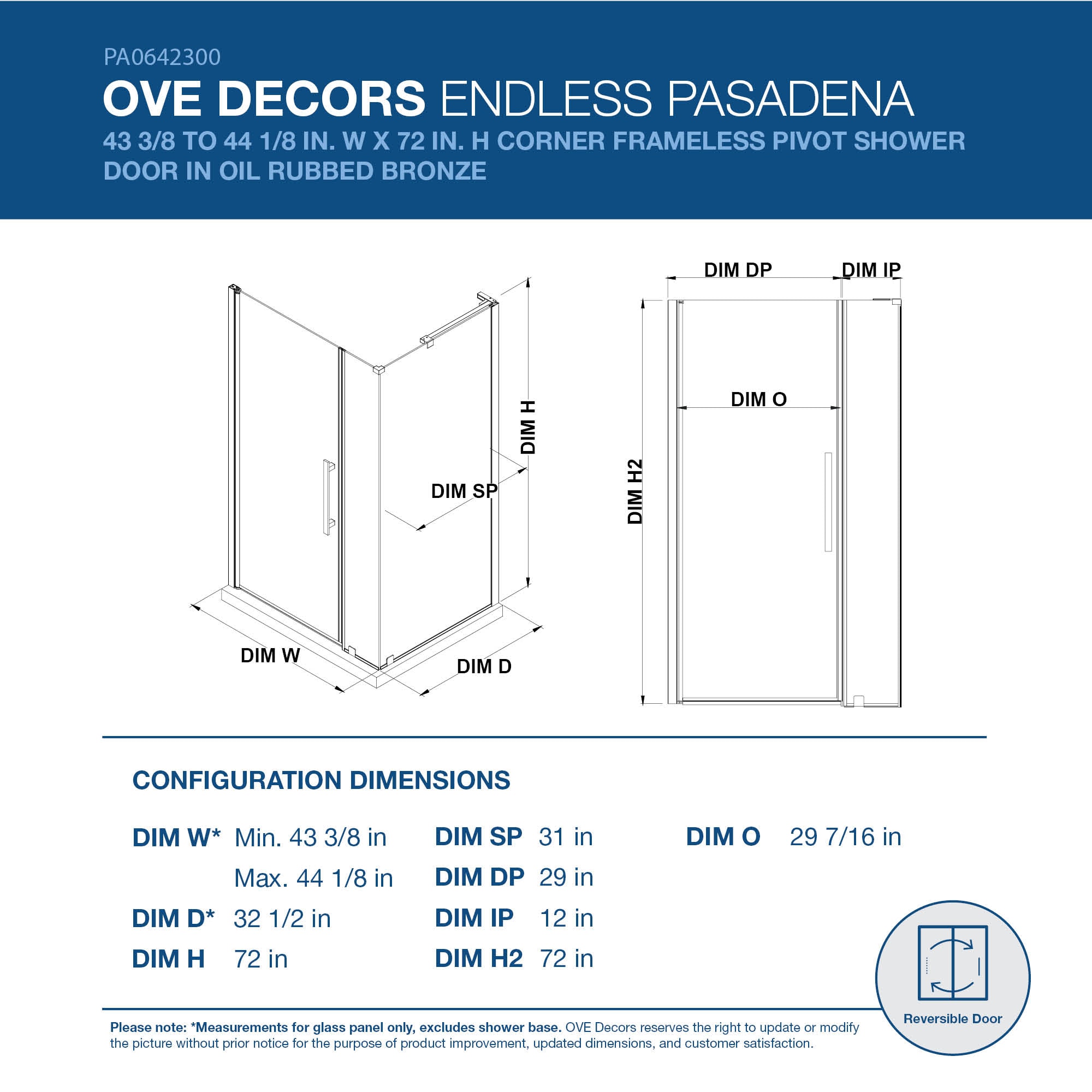OVE Decors 828796081320 Shower-Doors - View #2