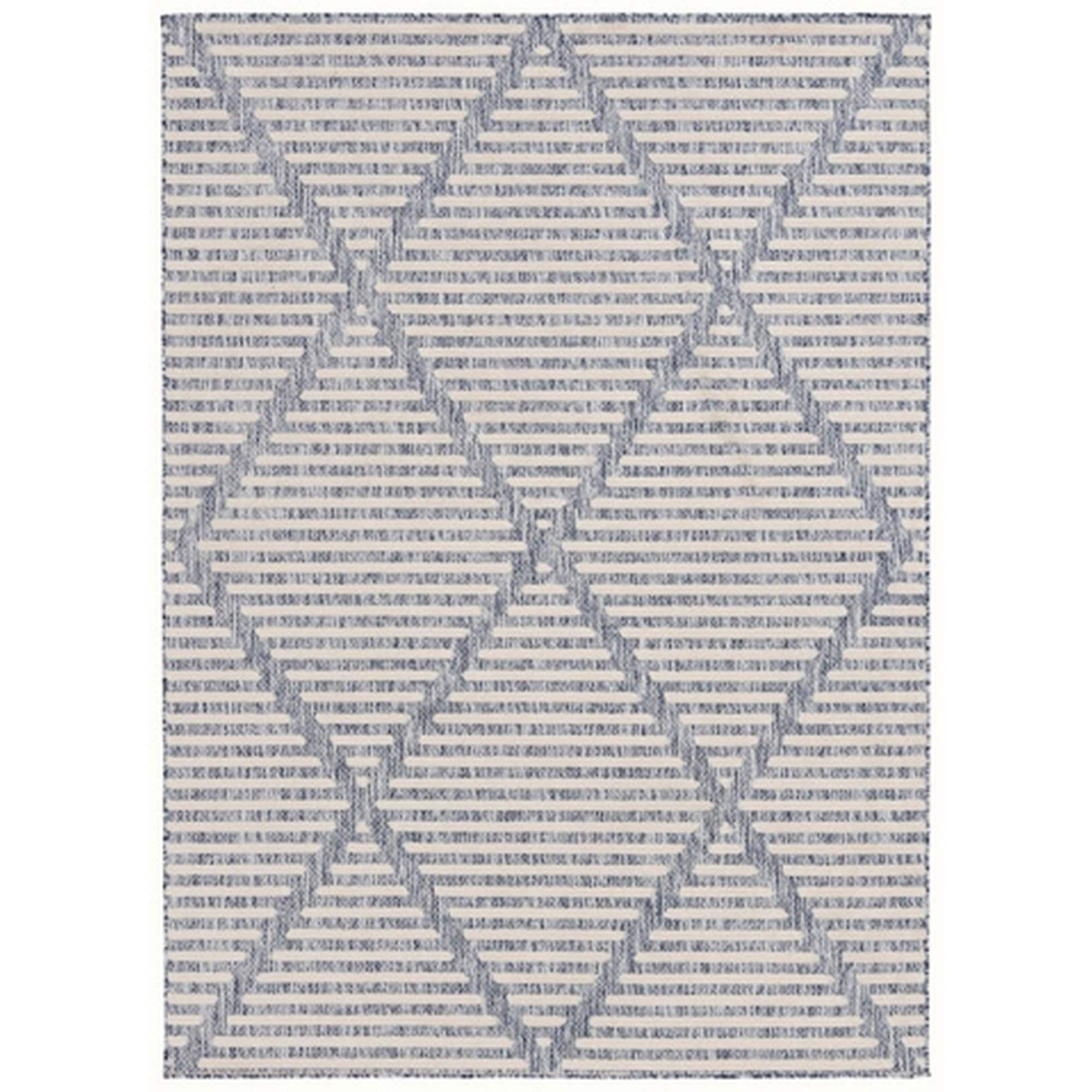 Benzara BM280189 Cream, Blue Indoor/Outdoor Area Rug