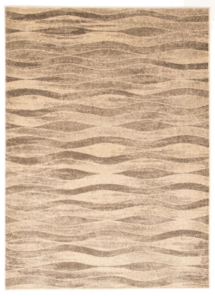 ECARPETGALLERY 345723 Neela 8 x 10 (ft) Loomed Polypropylene Ivory/Grey Rectangular Indoor Abstract Mid-Century Modern Area rug