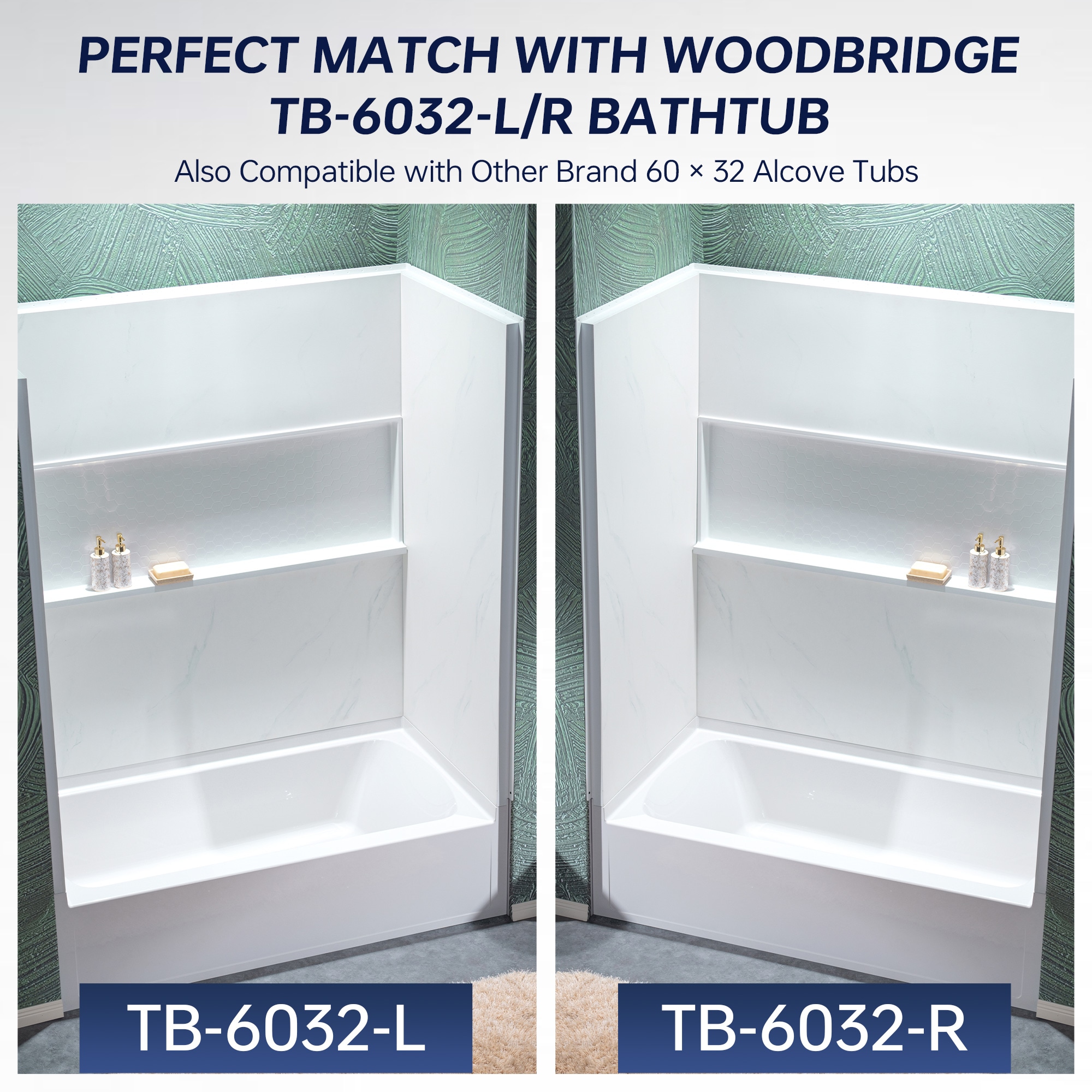 Woodbridge LSWP130 Bathtub-Wall-Surrounds - View #12