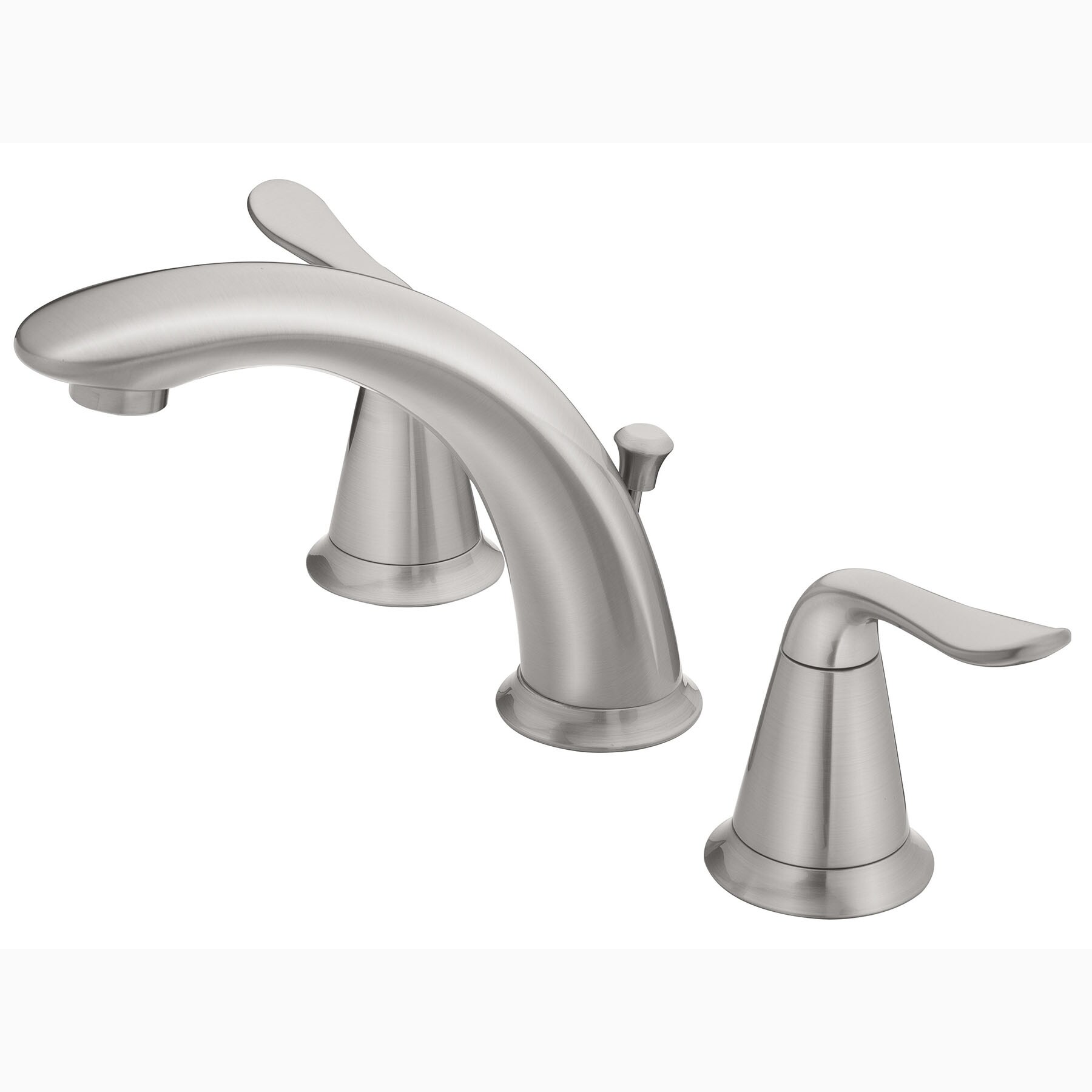 Home2O H10L-821-BN Lana Brushed nickel Widespread 2-handle WaterSense Mid-arc Commercial/Residential Handle Bathroom Sink Faucet