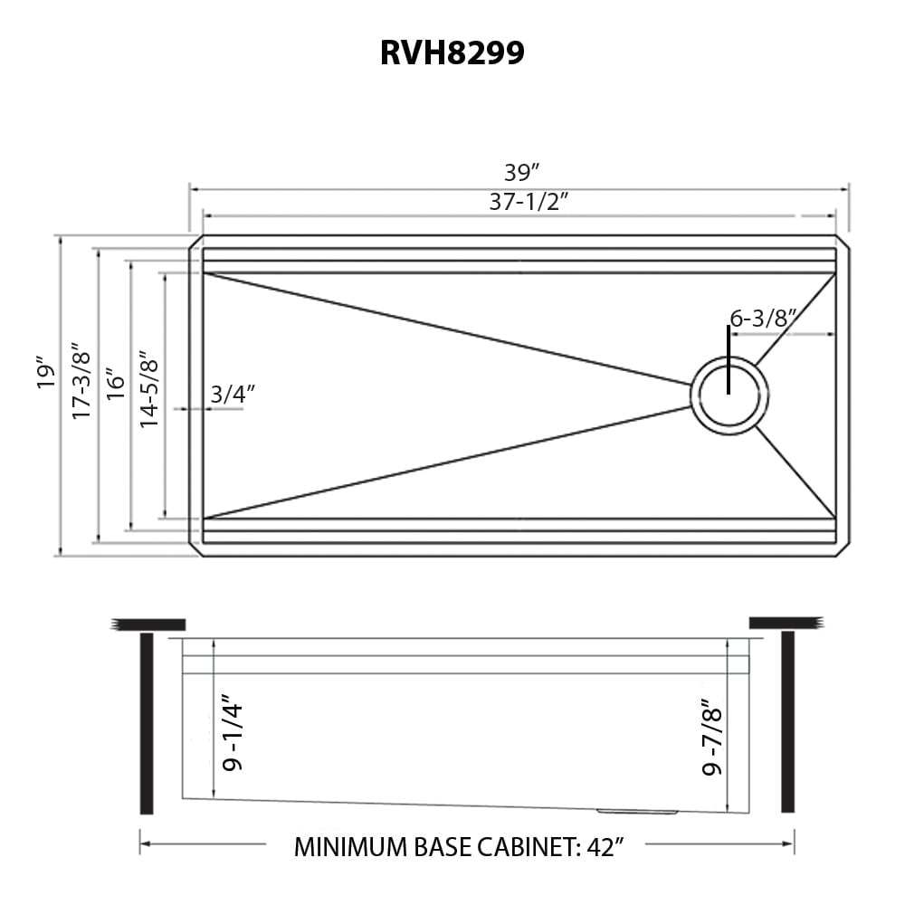 Ruvati Dual Undermount 39-in X 19-in Brushed Stainless Steel Single 