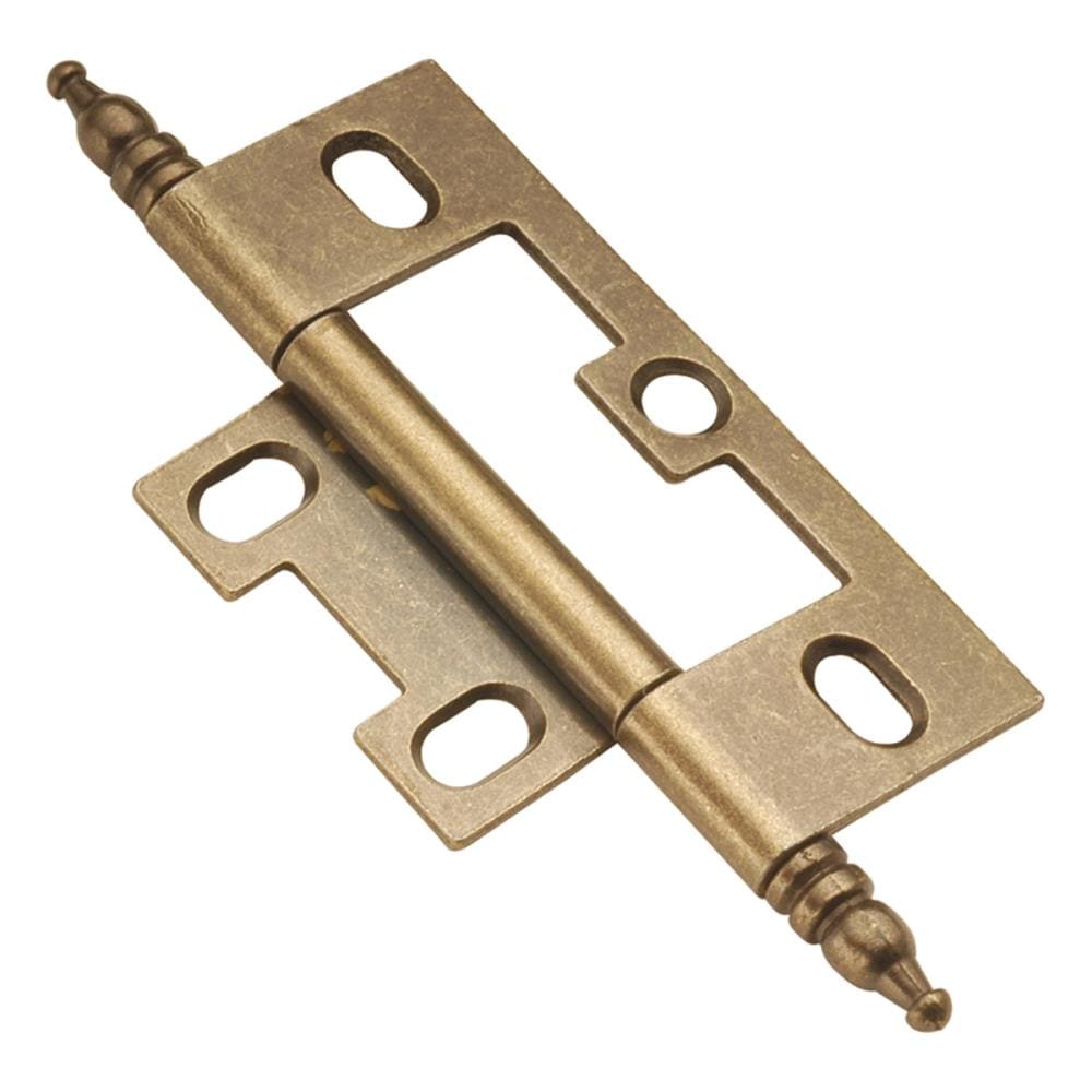 Hickory Hardware P8293-AB 110-Degree 1/2-in Inset Flush Surface Antique brass Cabinet Hinge , 1 Pairs ( 2 -Pieces)