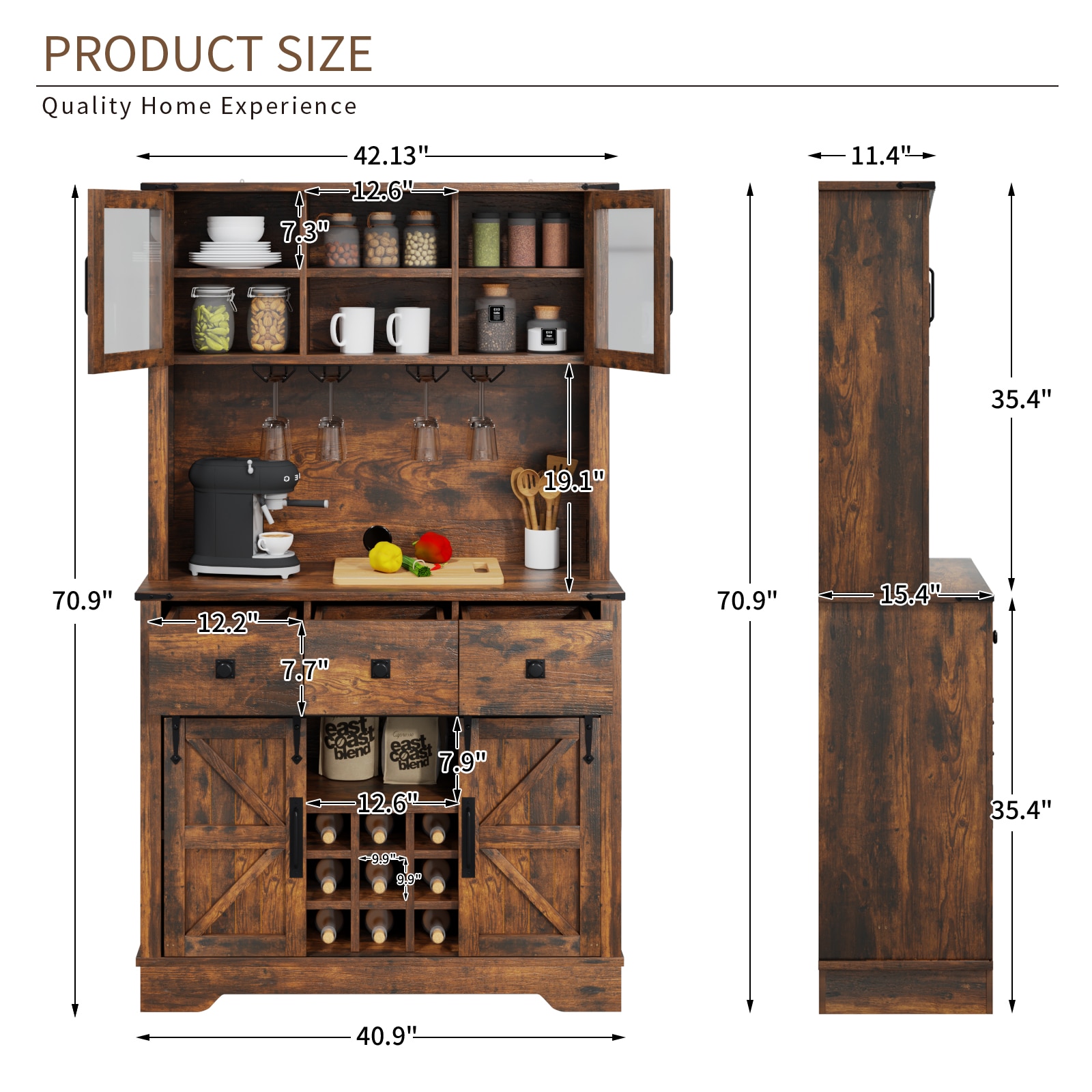 AOXUN H22004BR Dining-Kitchen-Storarge - View #7
