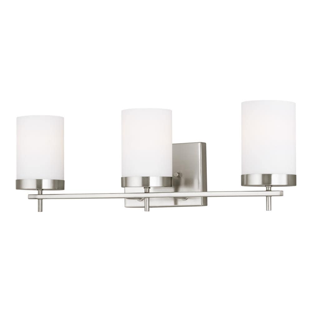 Generation Lighting 4490303EN3-962 Zire 24-in 3 -Light Brushed Nickel Modern/contemporary Vanity light