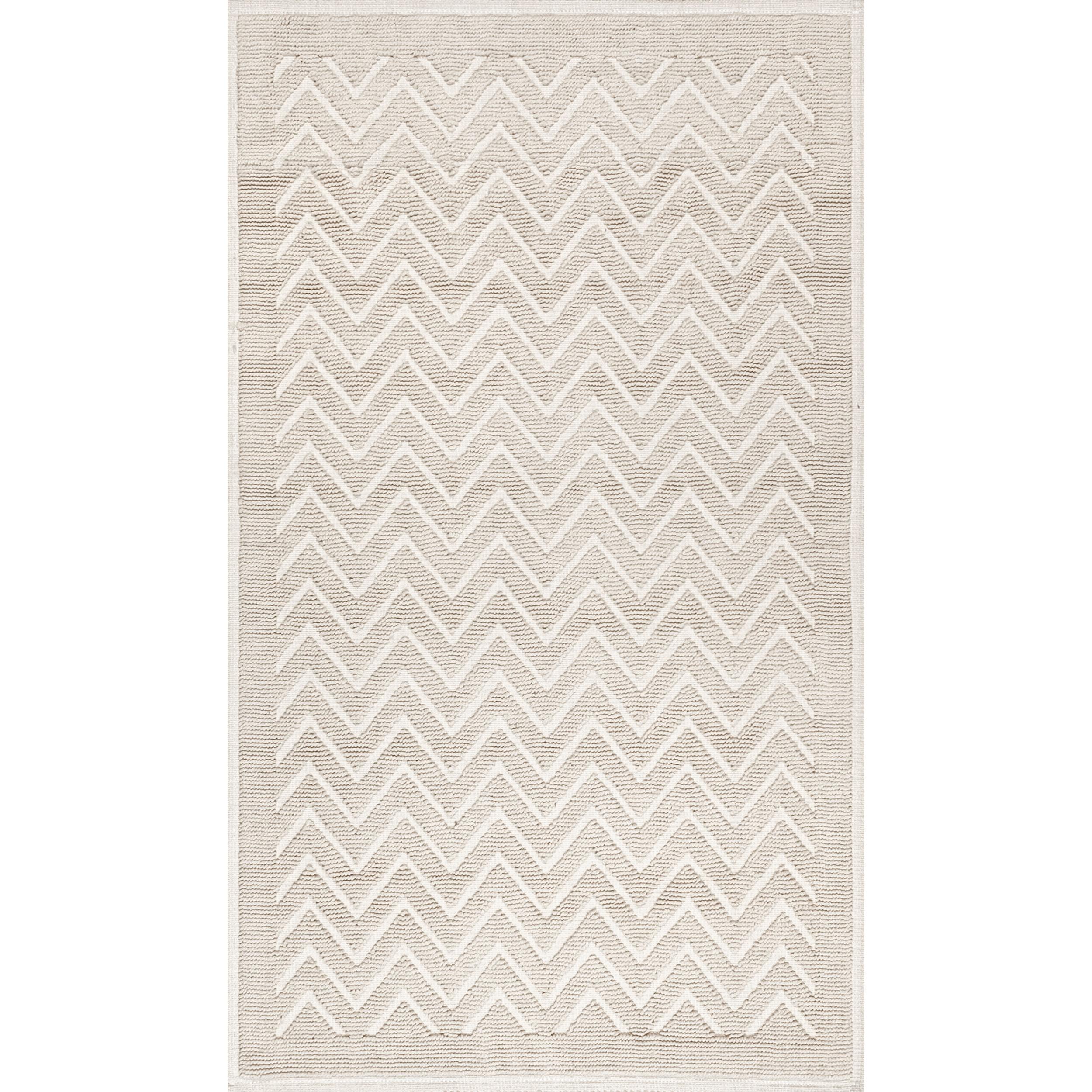 nuLOOM PSKO06B-22039 26-Inches x 45-Inches Ivory Cotton Bath mat