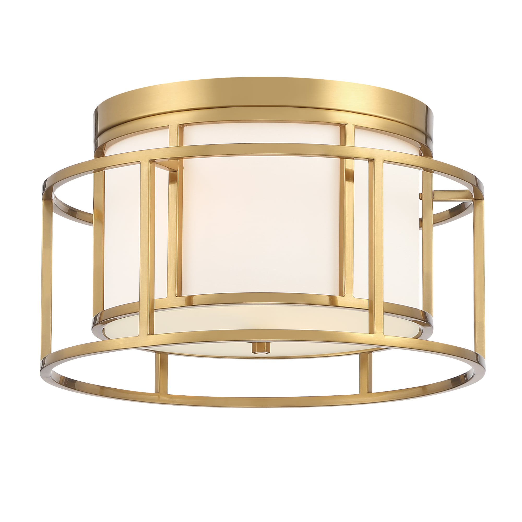 Crystorama 9590-LG Hulton 2 -Light 15-in Matte Gold Flush Mount Light