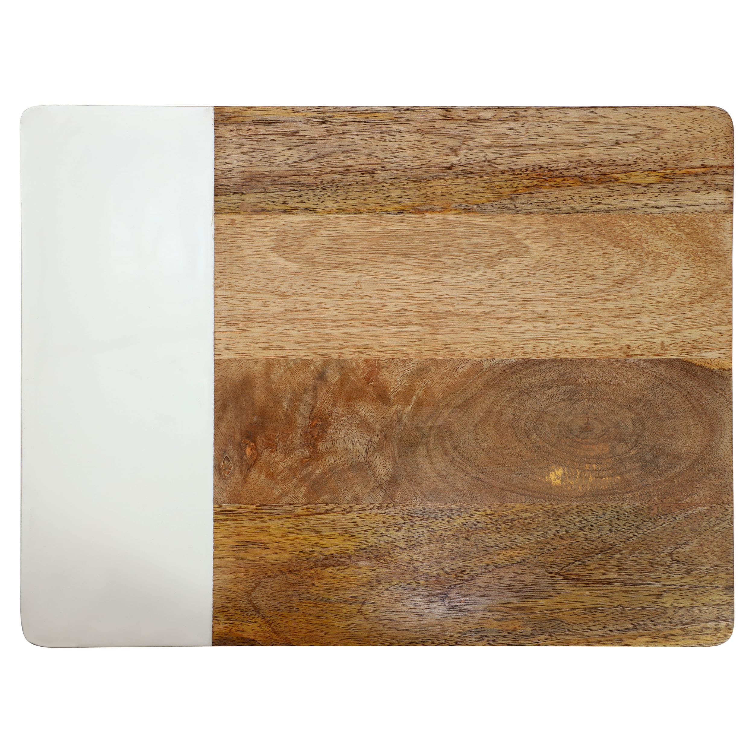 Gibson Home 16 Inch Duo Tone Rectangular Wood Serving Platter #962123401M