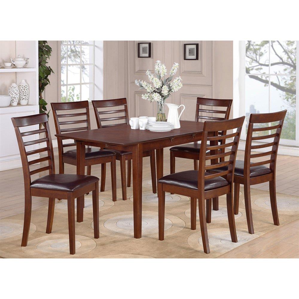 East West Furniture Picasso Mahogany Transitional Dining Room Set with ...