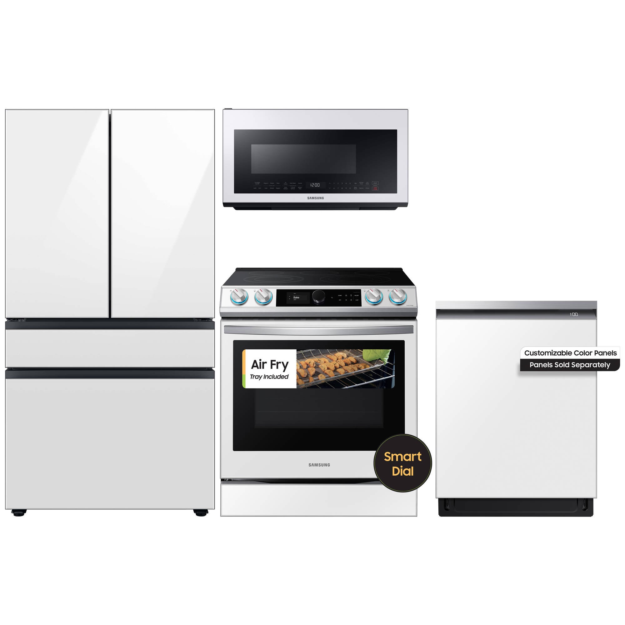 Shop Samsung Bespoke Counter-Depth Refrigerator & Electric Air Fry Range  Suite in Stainless Steel at