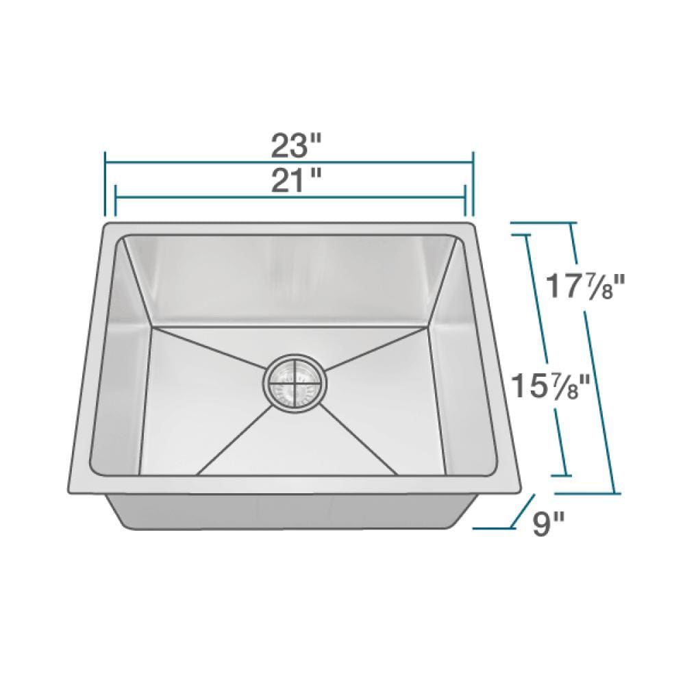 MR Direct Undermount 23 In X 17 88 In Stainless Steel Single Bowl   12097752 