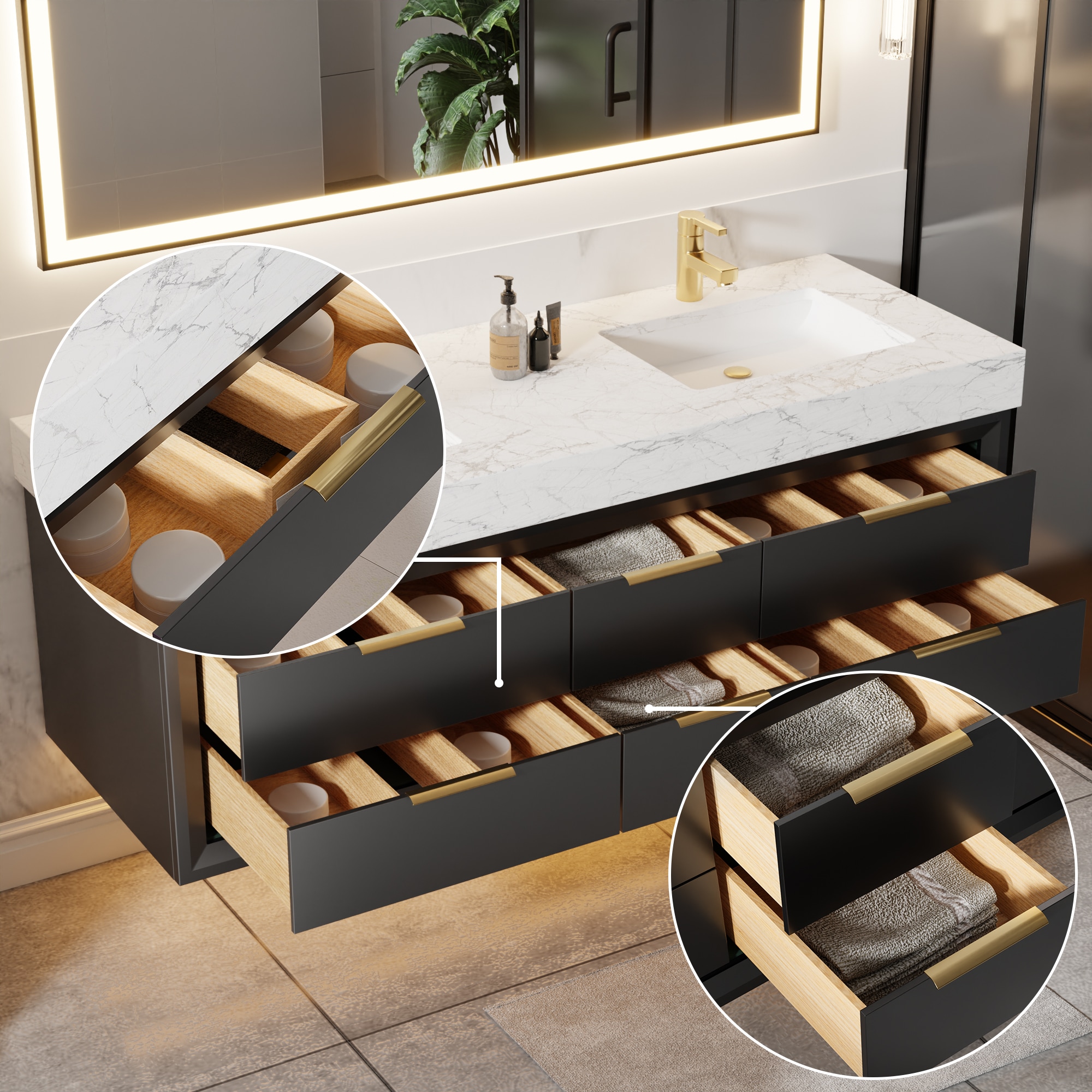 Forclover JSEX60V11BL Bath-Vanity-Combo - View #3