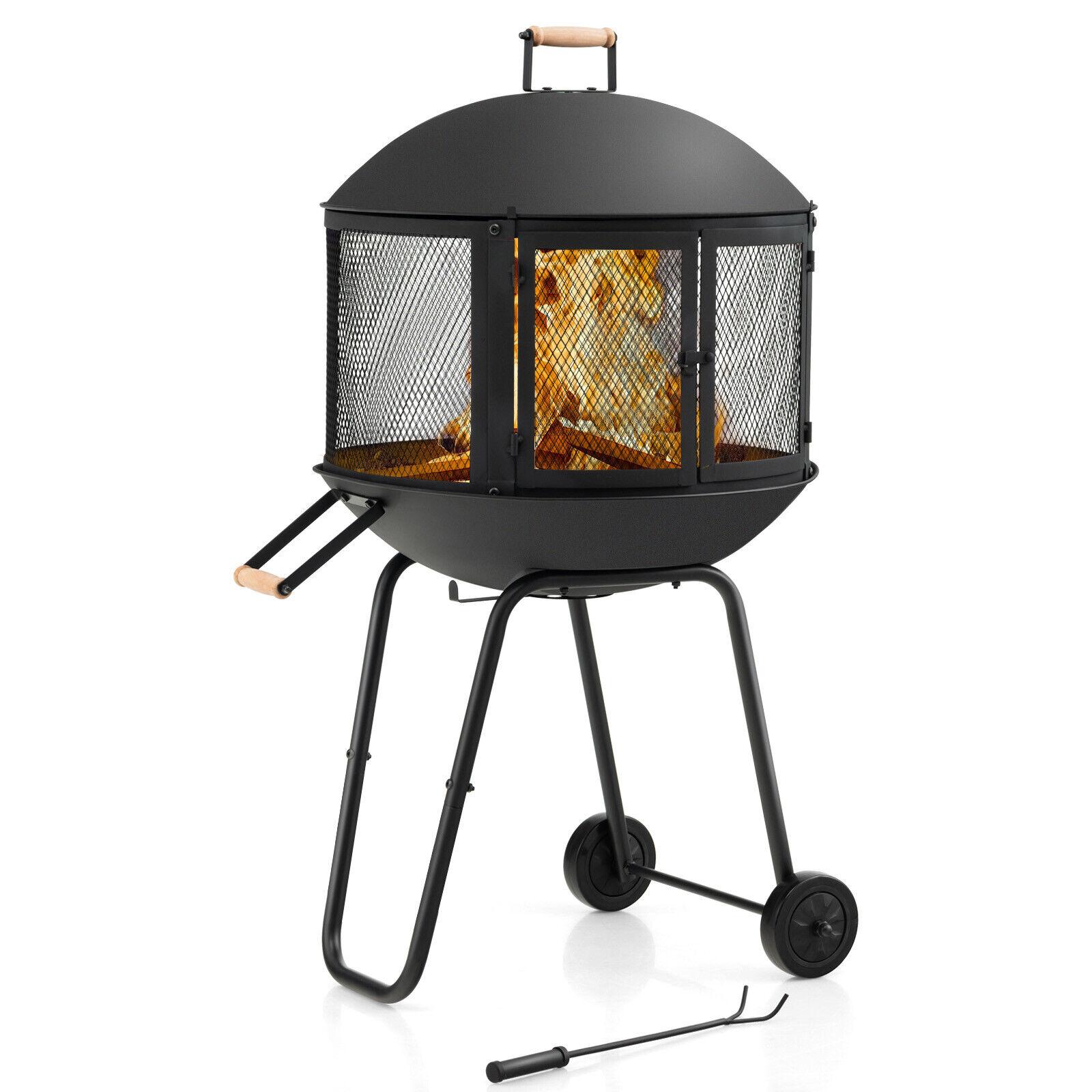BABOOM BOM-755DK-CO Fire Pits 28-in W Black Steel Wood-Burning Fire Pit