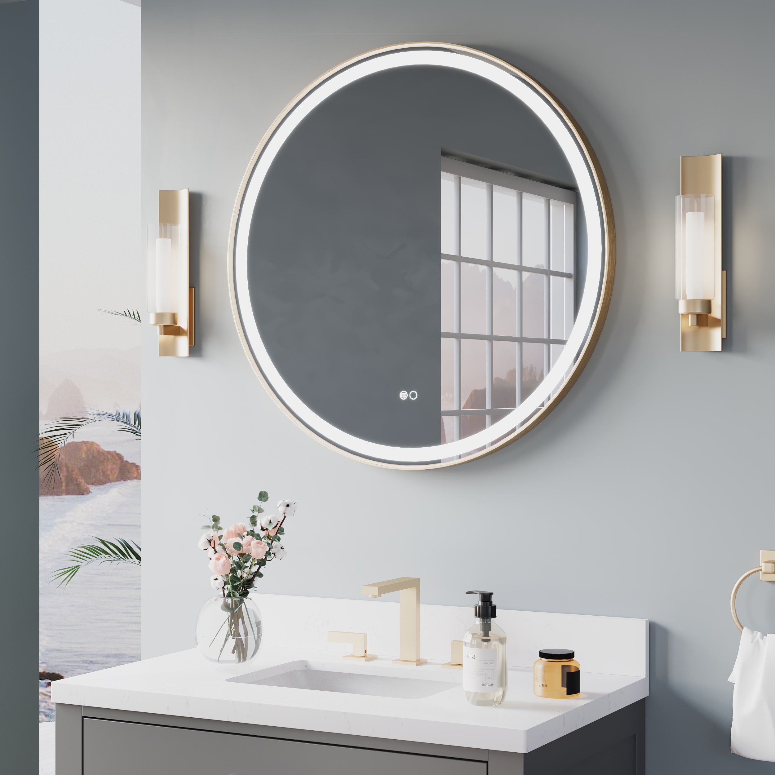WELLFOR EX-2MC2026LBK Framed-Bath-Mirrors - View #2