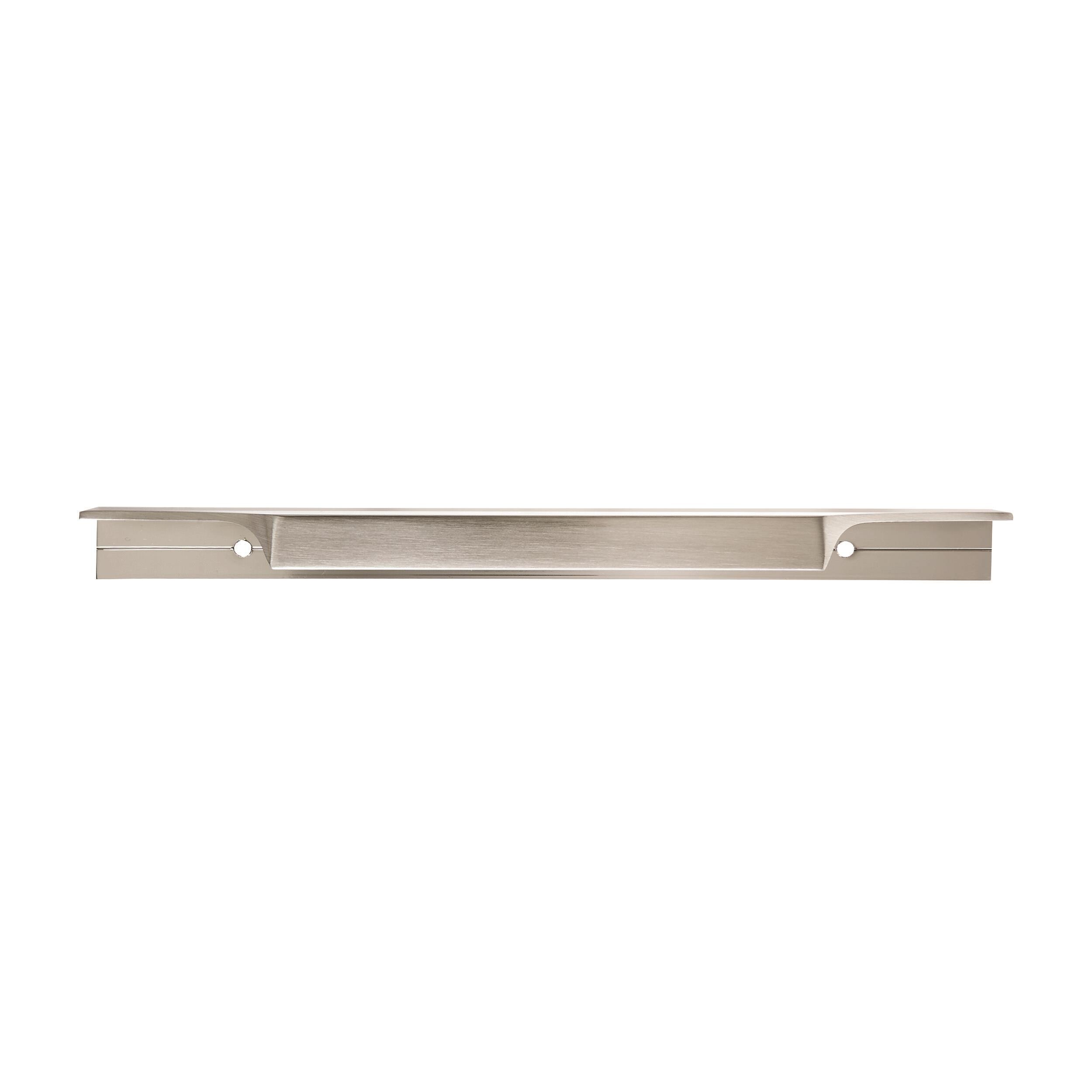 Brushed Nickel Modern Cabinet Edge Pull with Mounting Hardware