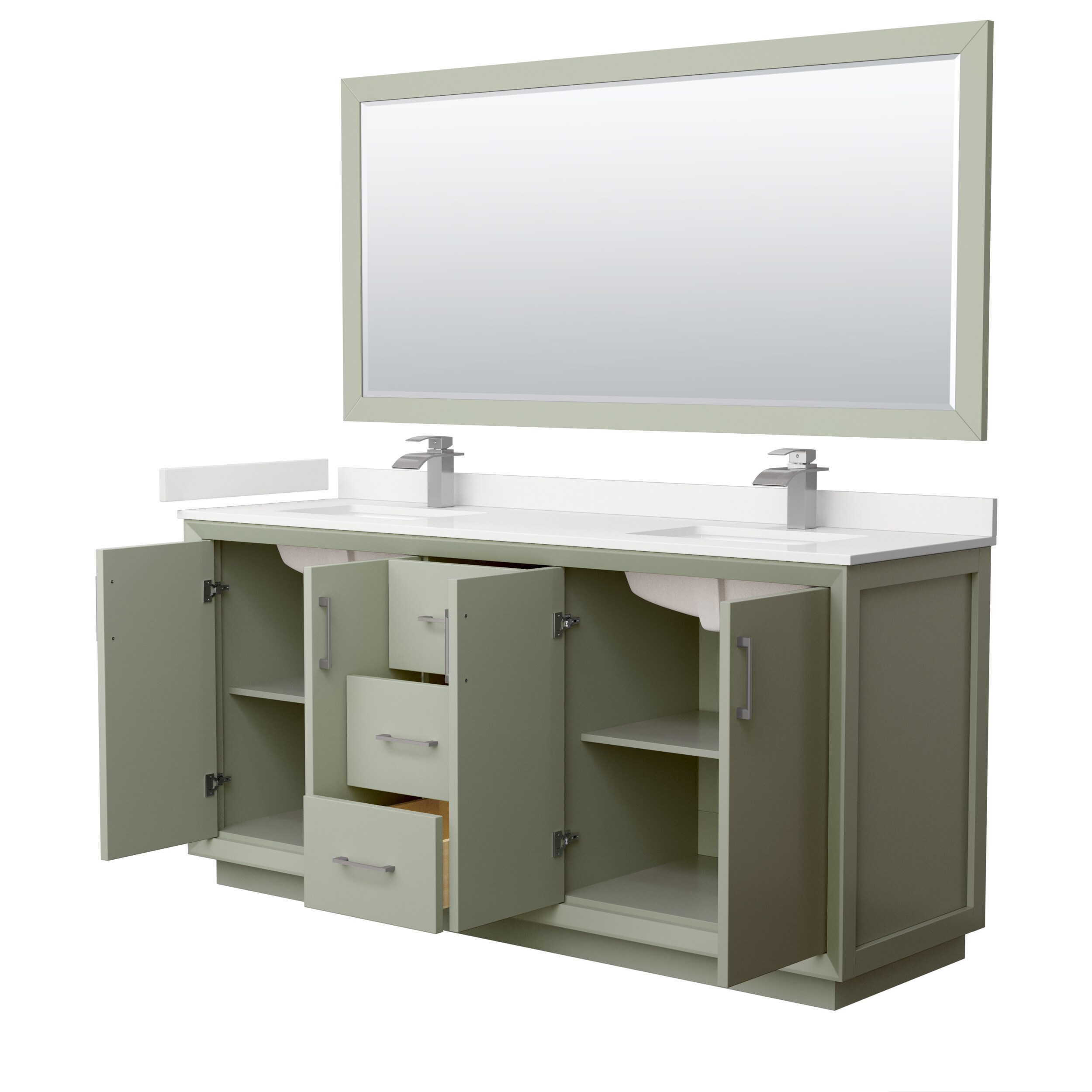 Wyndham Collection WCF414172DLGWQUNSM70 Bath-Vanity-Combo - View #2