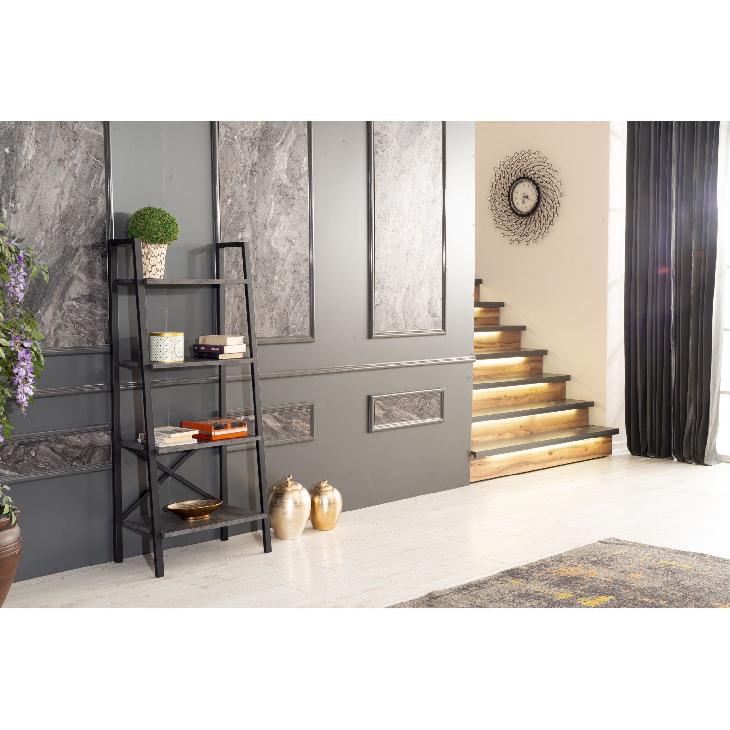 JASMODER B02949534 Grey Metal 23.00-Inches W x 52.00-Inches H x 13.00-Inches D )