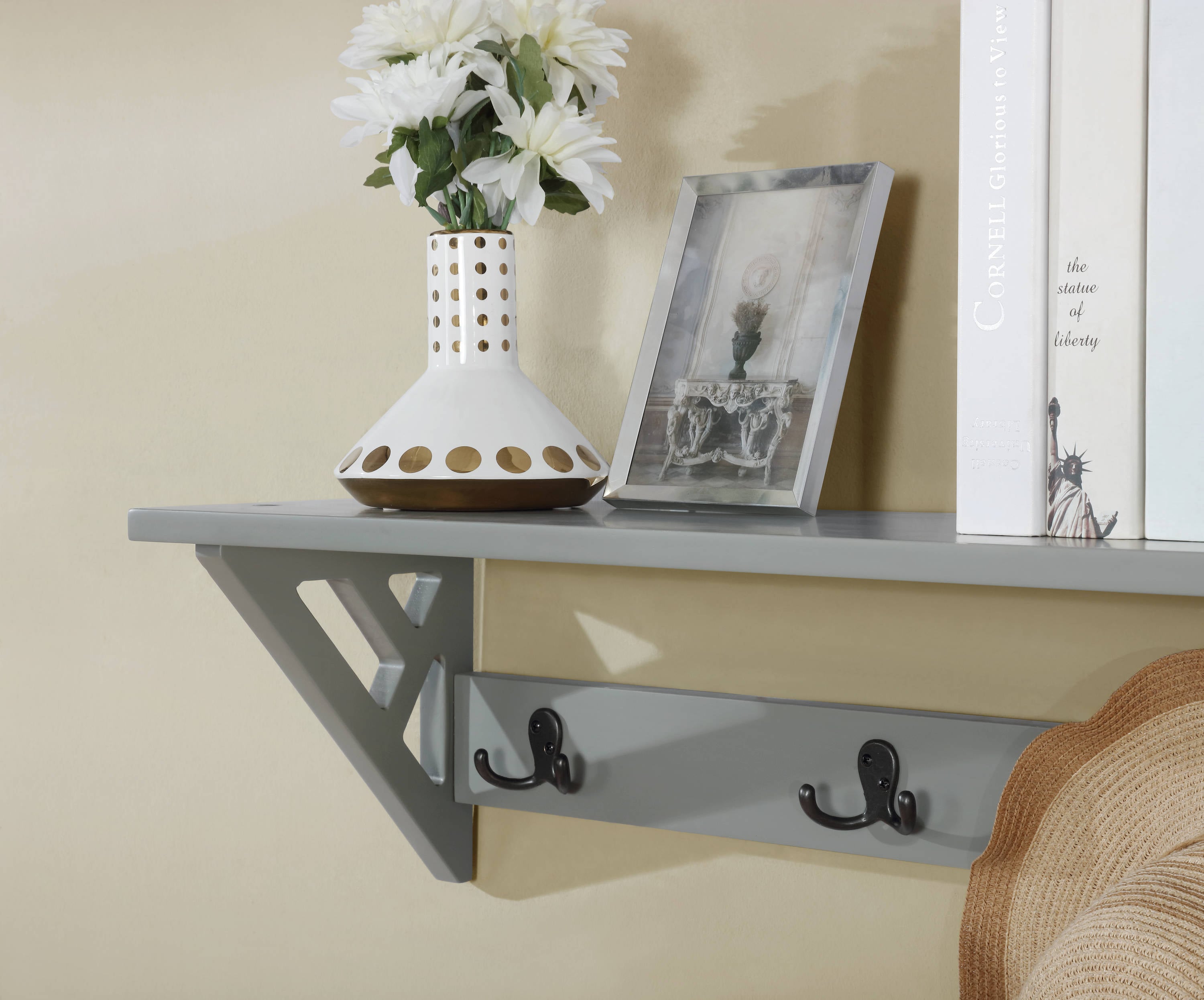 Coventry 36" Gray Wood Hall Tree with Storage Bench