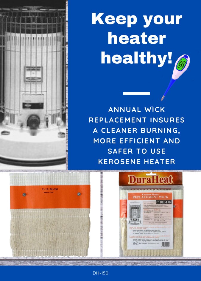 DuraHeat Cotton and Fiberglass Kerosene Heater Wick Replacement