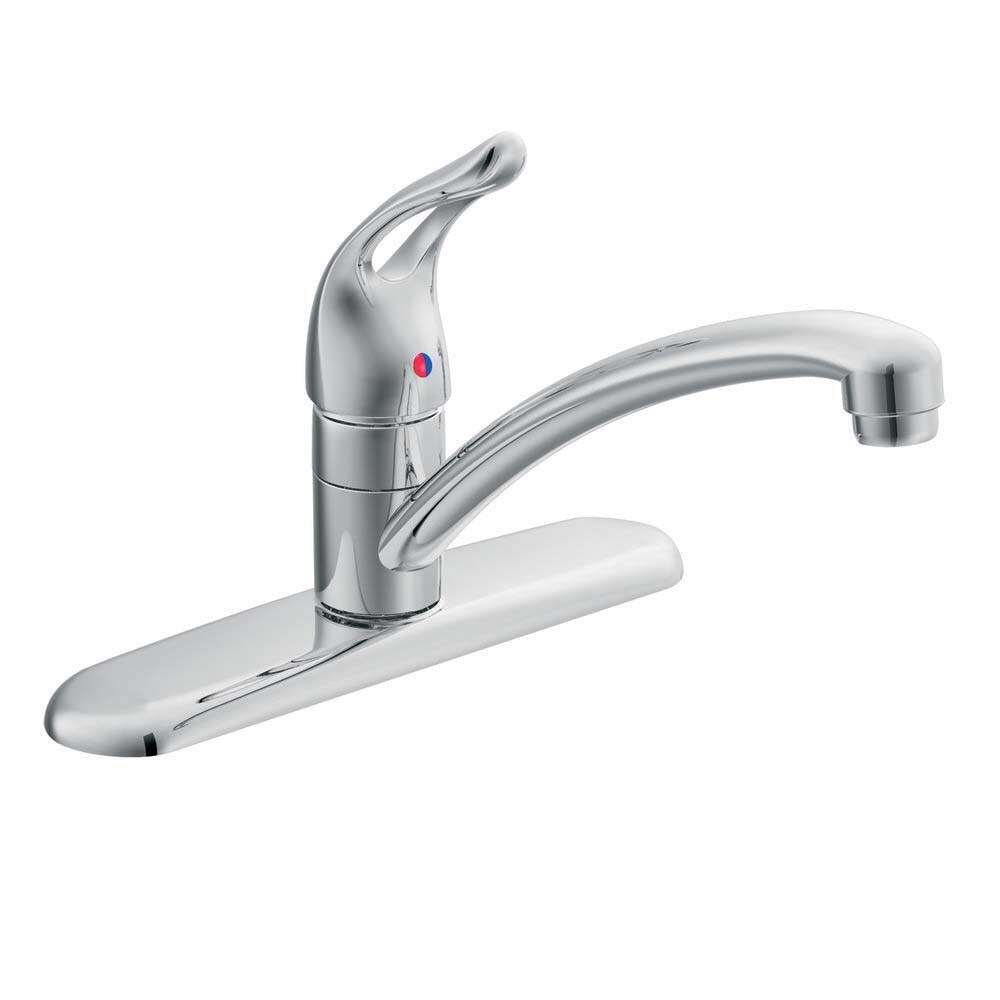 Moen Chateau Chrome Single Handle Low-arc Kitchen Faucet (Deck Plate ...